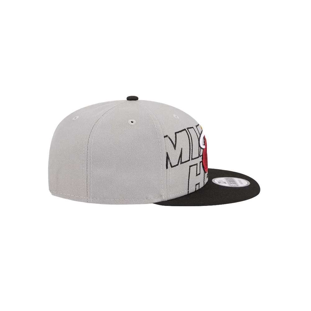 New Era Miami HEAT 2023 Draft Grey Snapback - Image 6