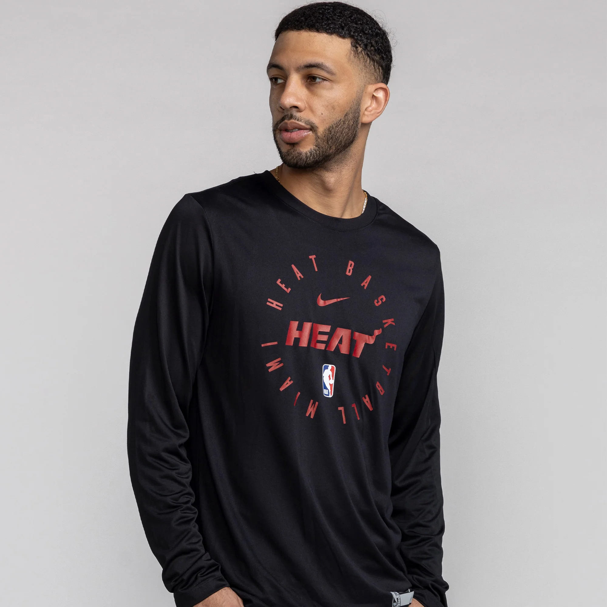 Nike Miami HEAT 2024/25 On-Court Long Sleeve Practice Tee - Image 3
