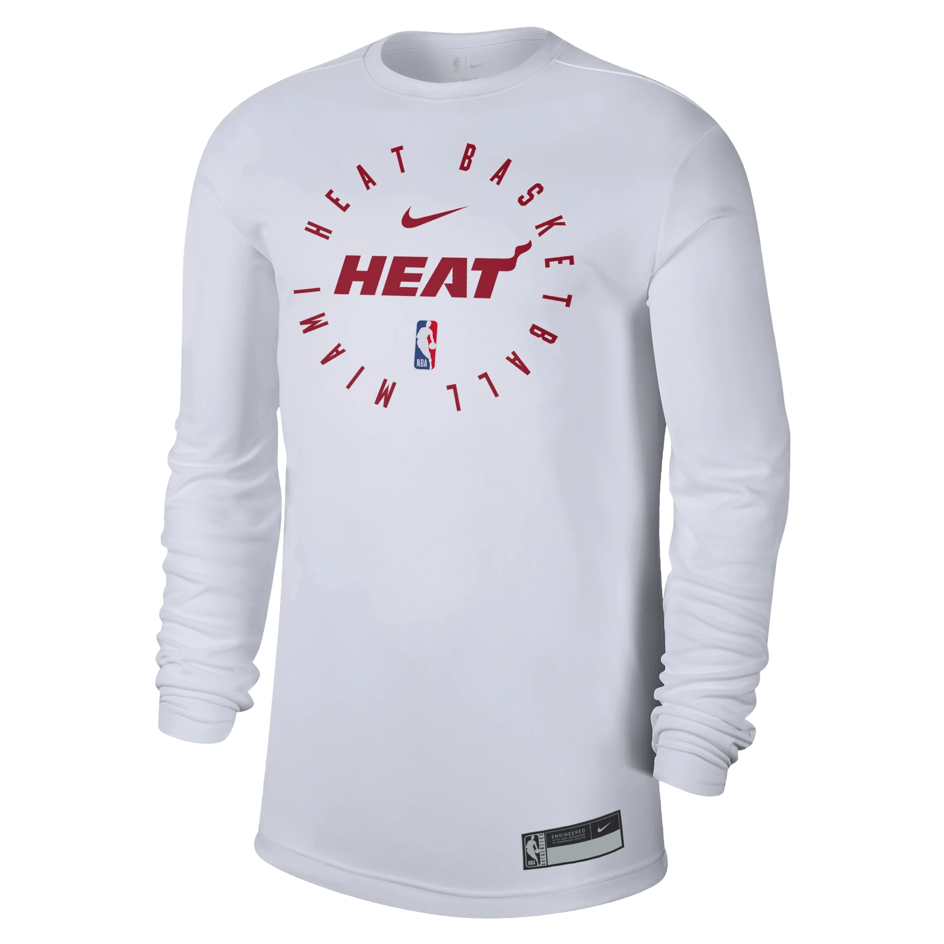 Nike Miami HEAT 2024/25 On-Court Long Sleeve White Practice Tee