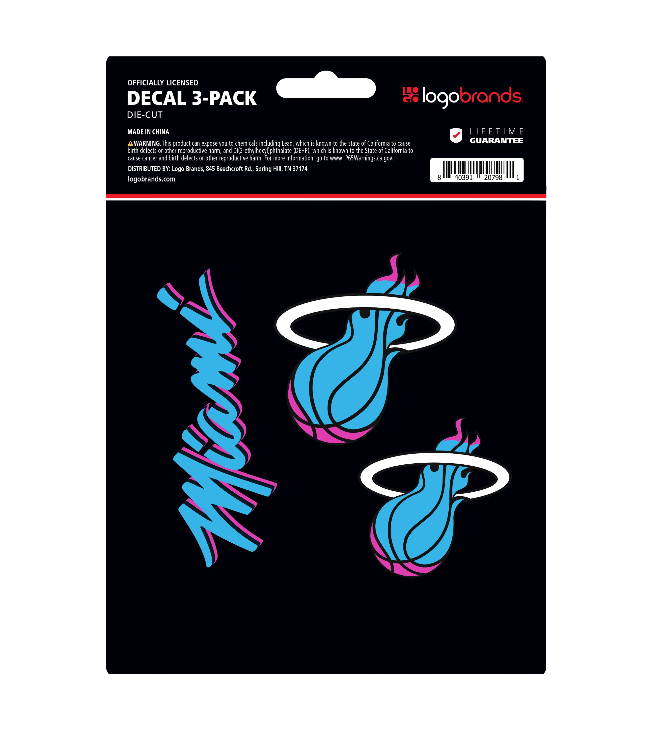 Miami HEAT Original Vice Nights 3-Pack Decal Set
