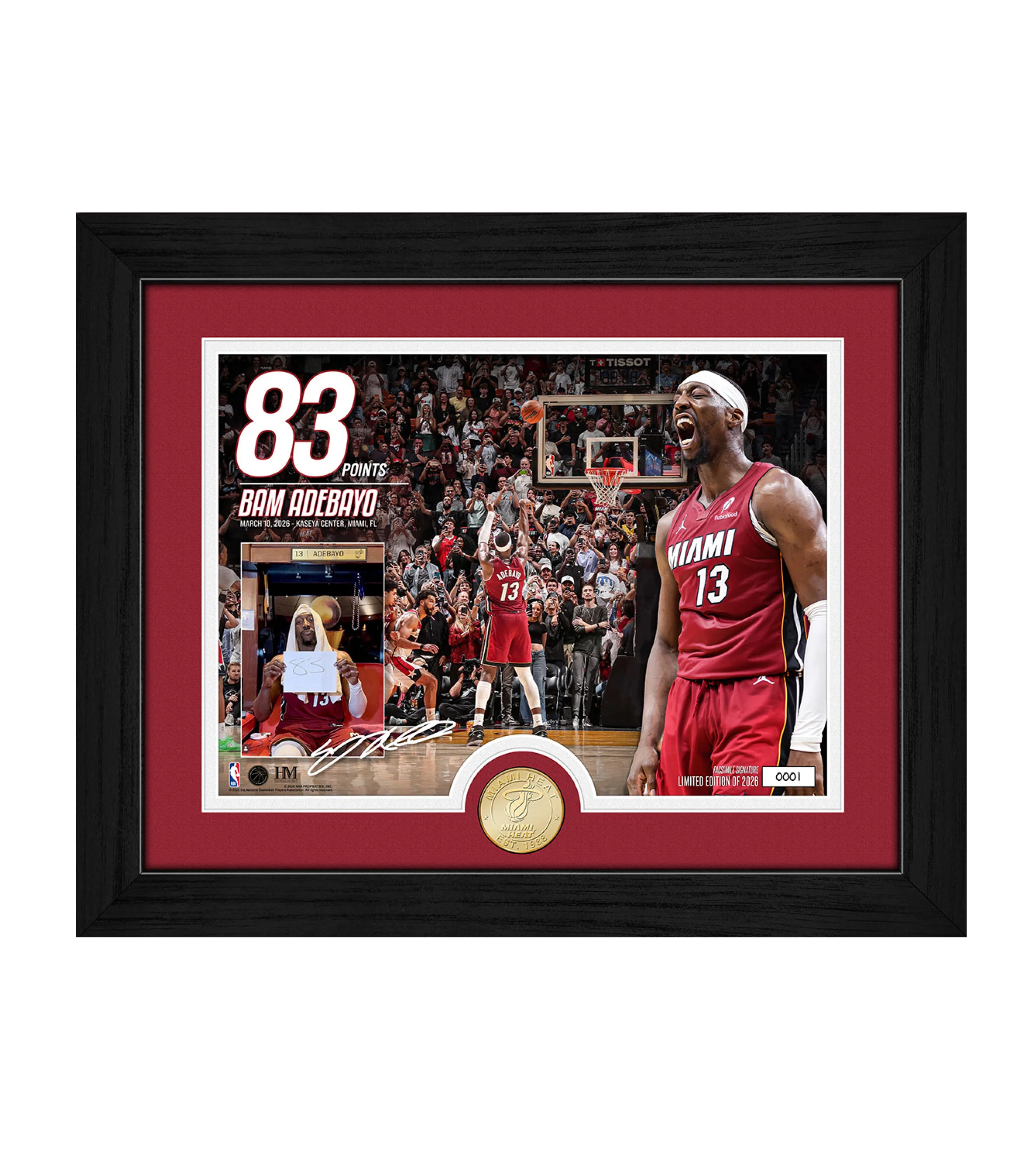 Bam Adebayo Miami HEAT "83 Points" Commemorative Photo Mint