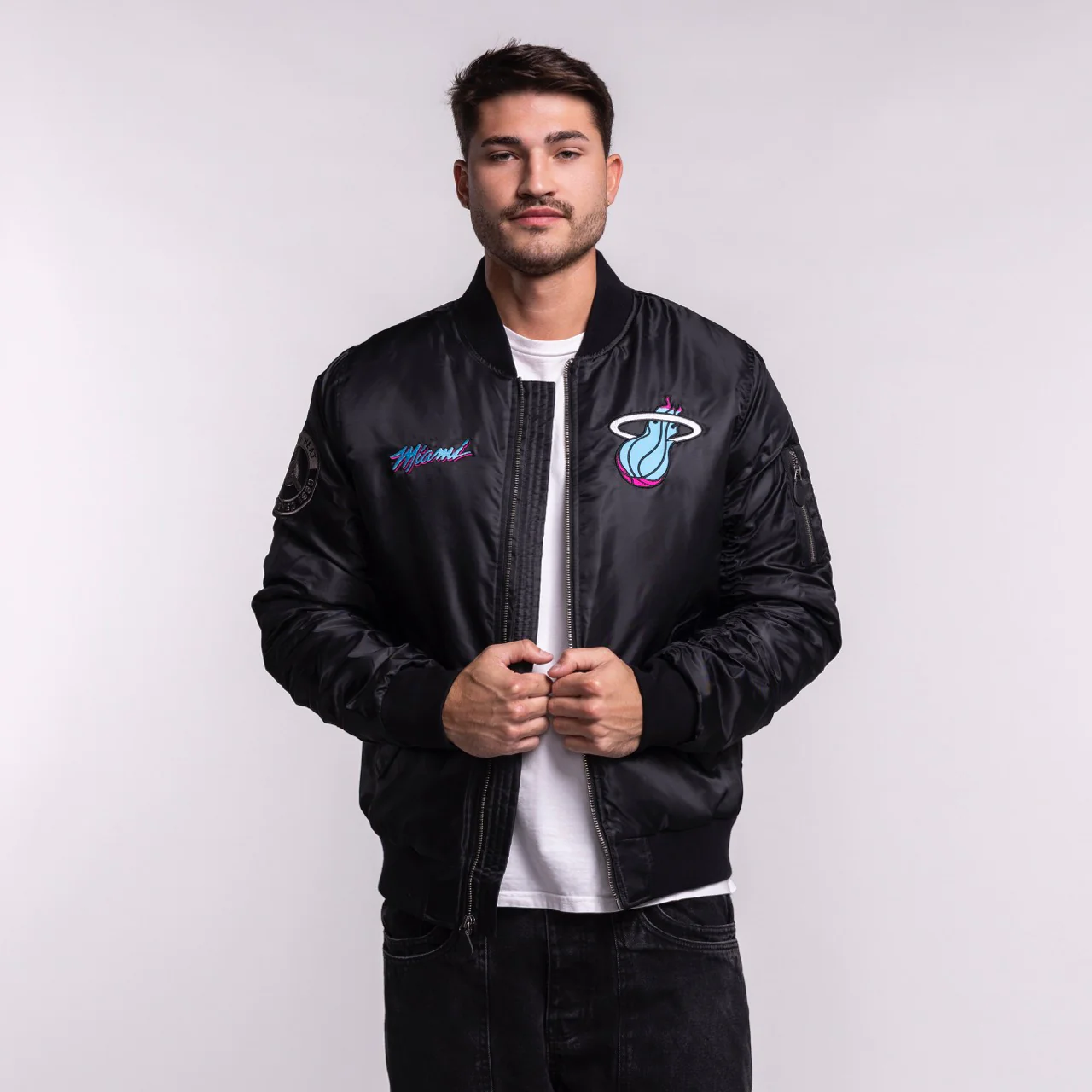 G-III Sports Miami HEAT Original Vice Nights Aviator Jacket