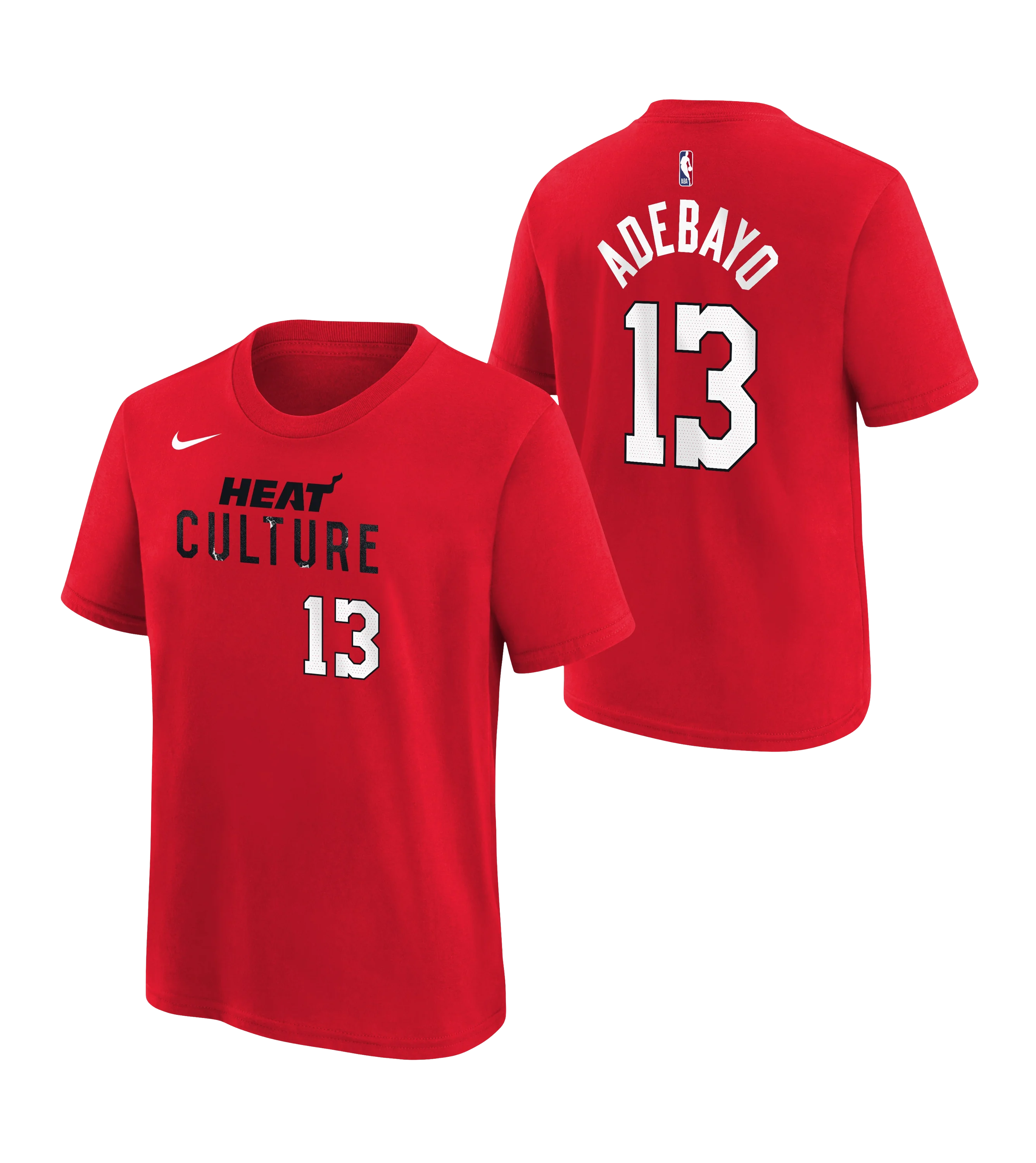 Bam Adebayo Nike HEAT Culture: Blood Red Name & Number Kids Tee - Image 3