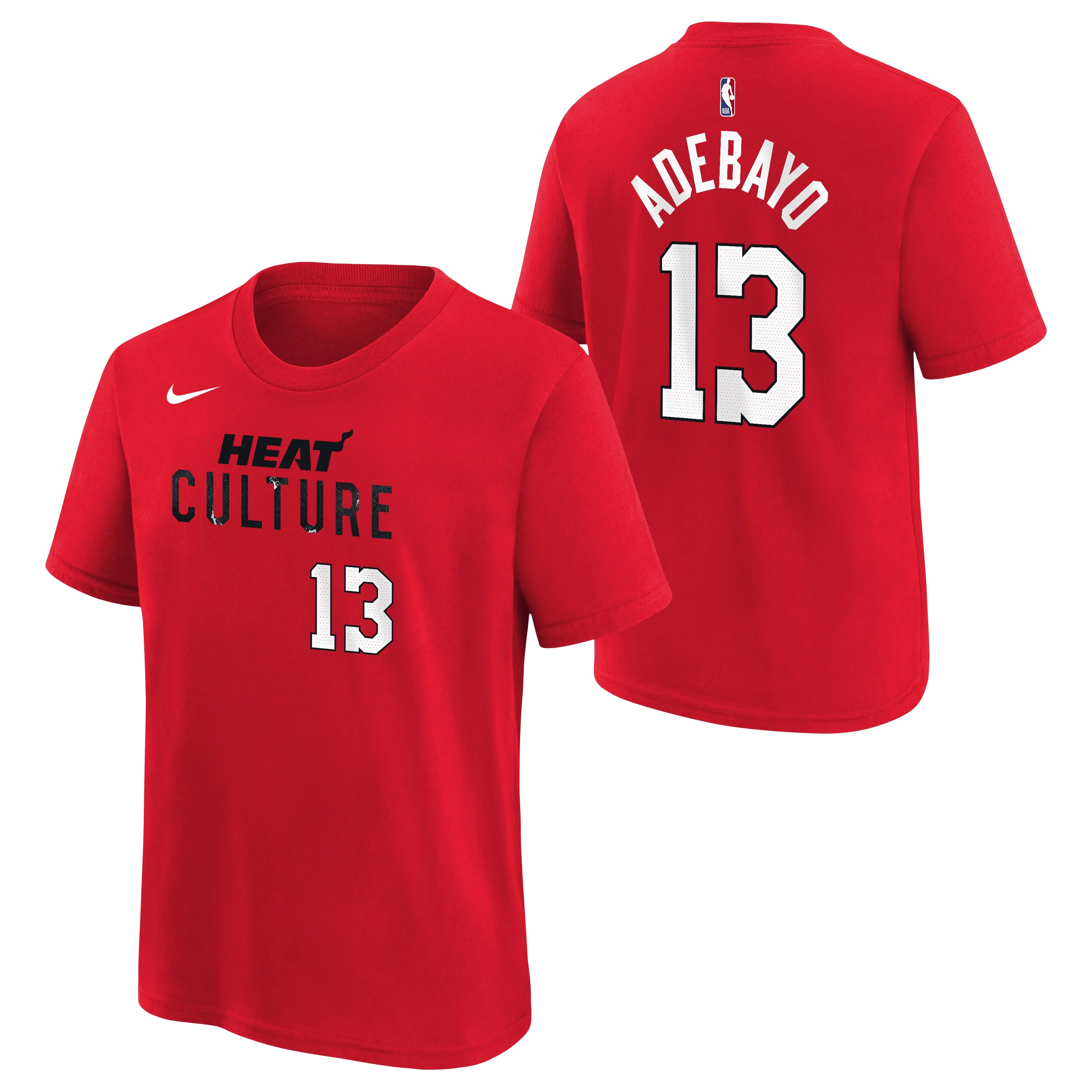 Bam Adebayo Nike HEAT Culture: Blood Red Name & Number Youth Tee - Image 3