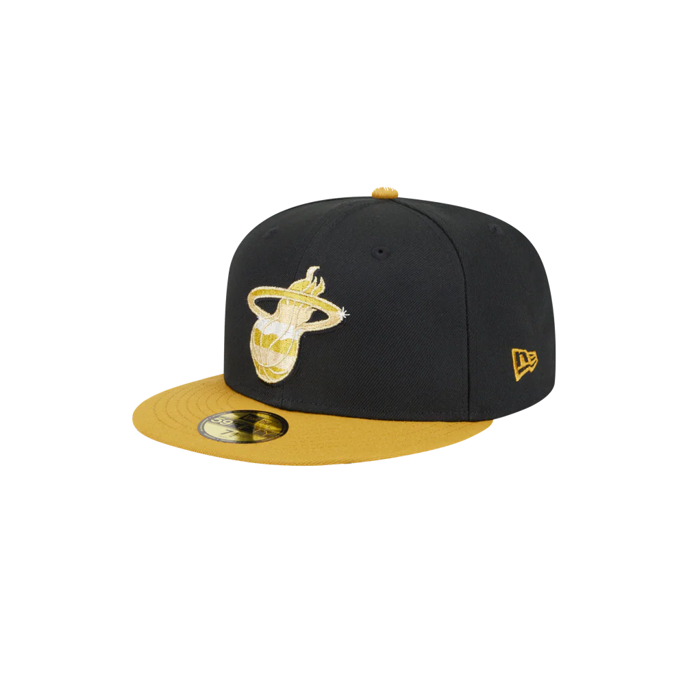 New Era Miami HEAT Black & Gold Fitted Hat - Image 3