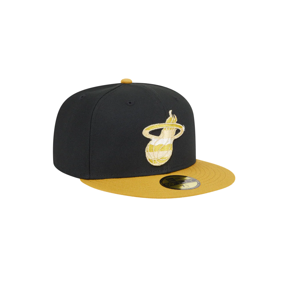 New Era Miami HEAT Black & Gold Fitted Hat - Image 5