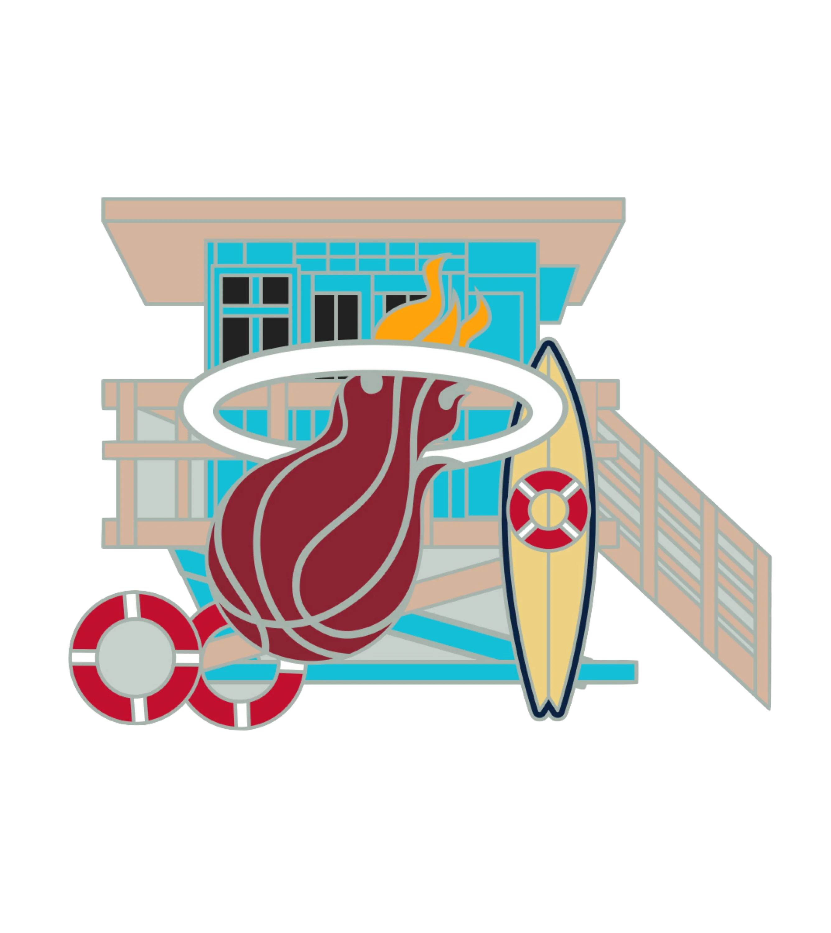 Miami HEAT Lifeguard Post Pin