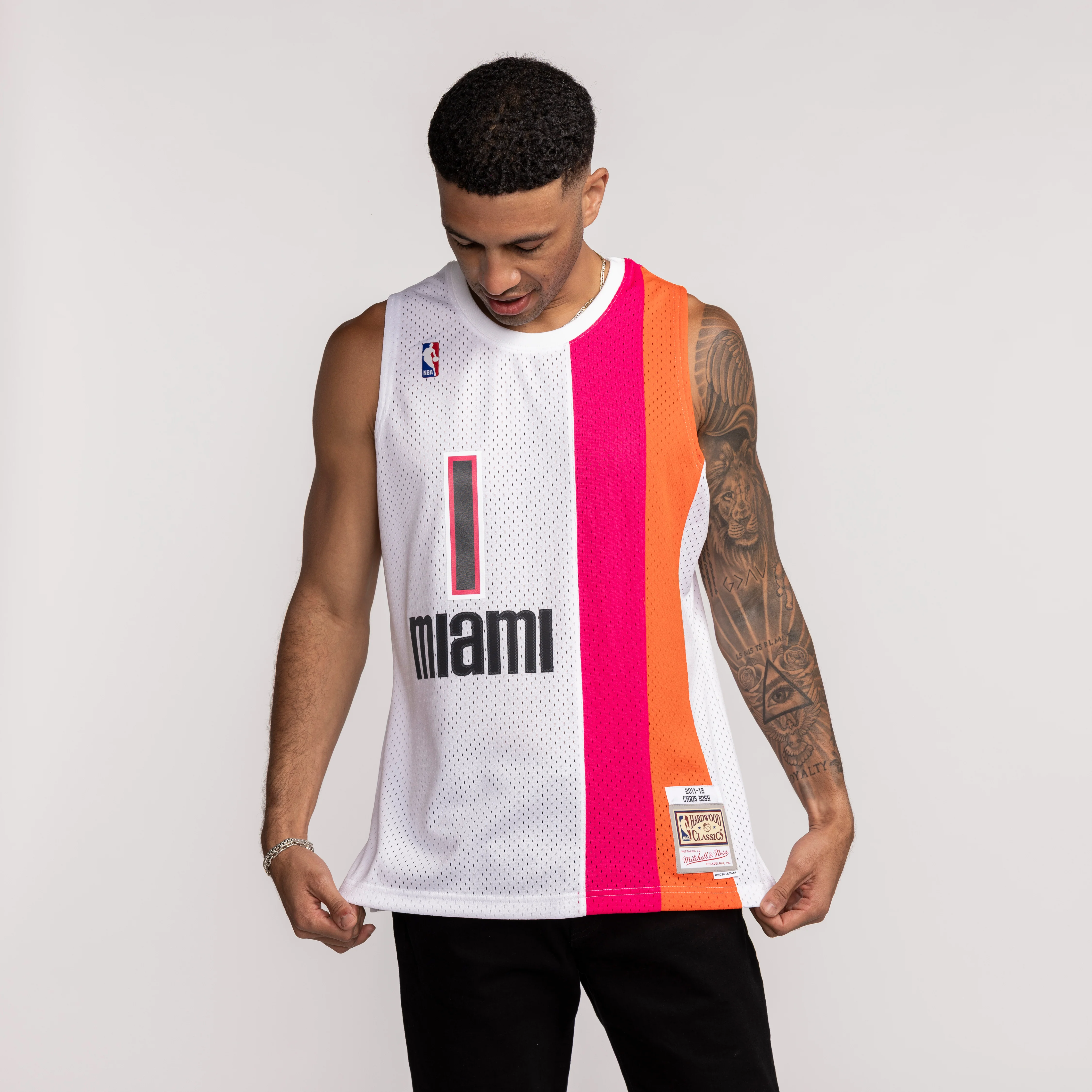Chris Bosh Mitchell & Ness Miami HEAT 2011-2012 Swingman Jersey - Image 3