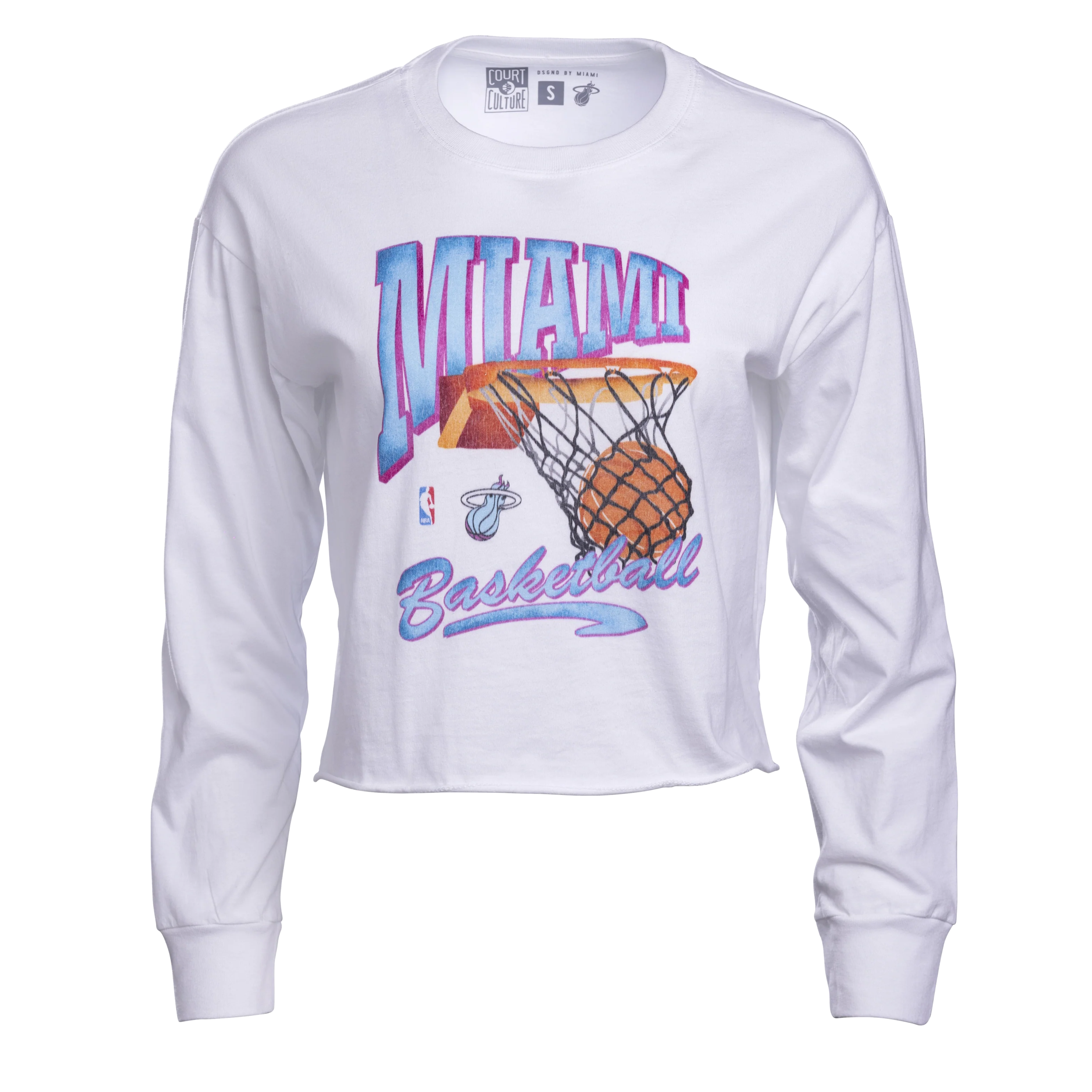 Court Culture Original Vice Nights "Miami Basketball" Longsleeve Crop - Image 5