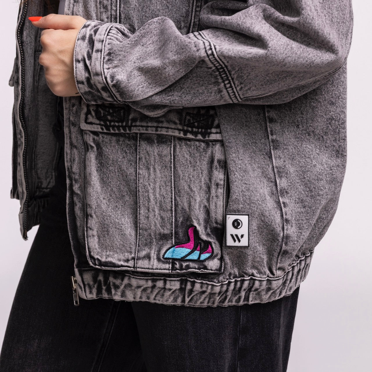 Court Culture X The Wild Collective Original Vice Nights Denim Patch Unisex Jacket - Image 6