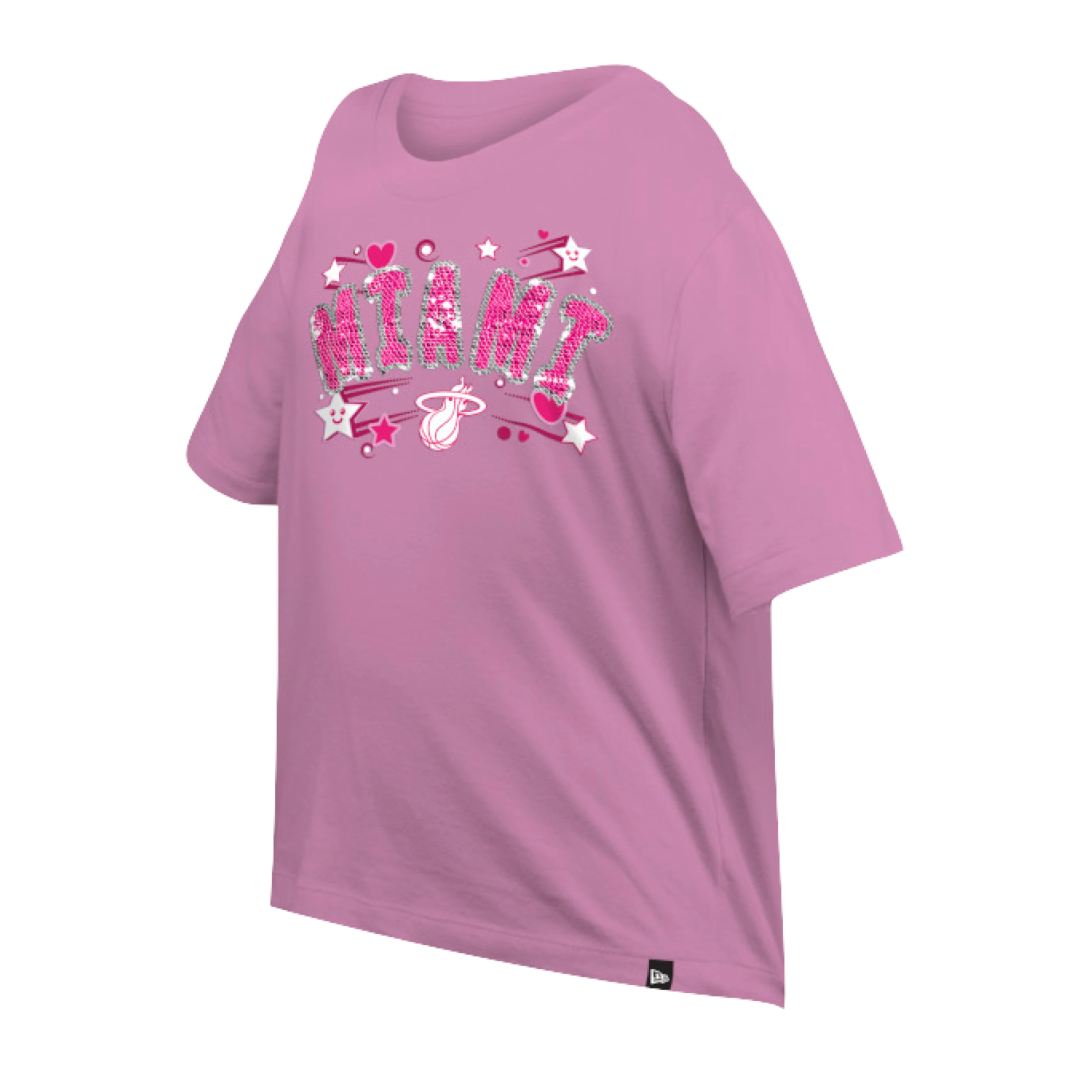 New Era Miami HEAT Girls Boxy Sequince Tee - Image 2