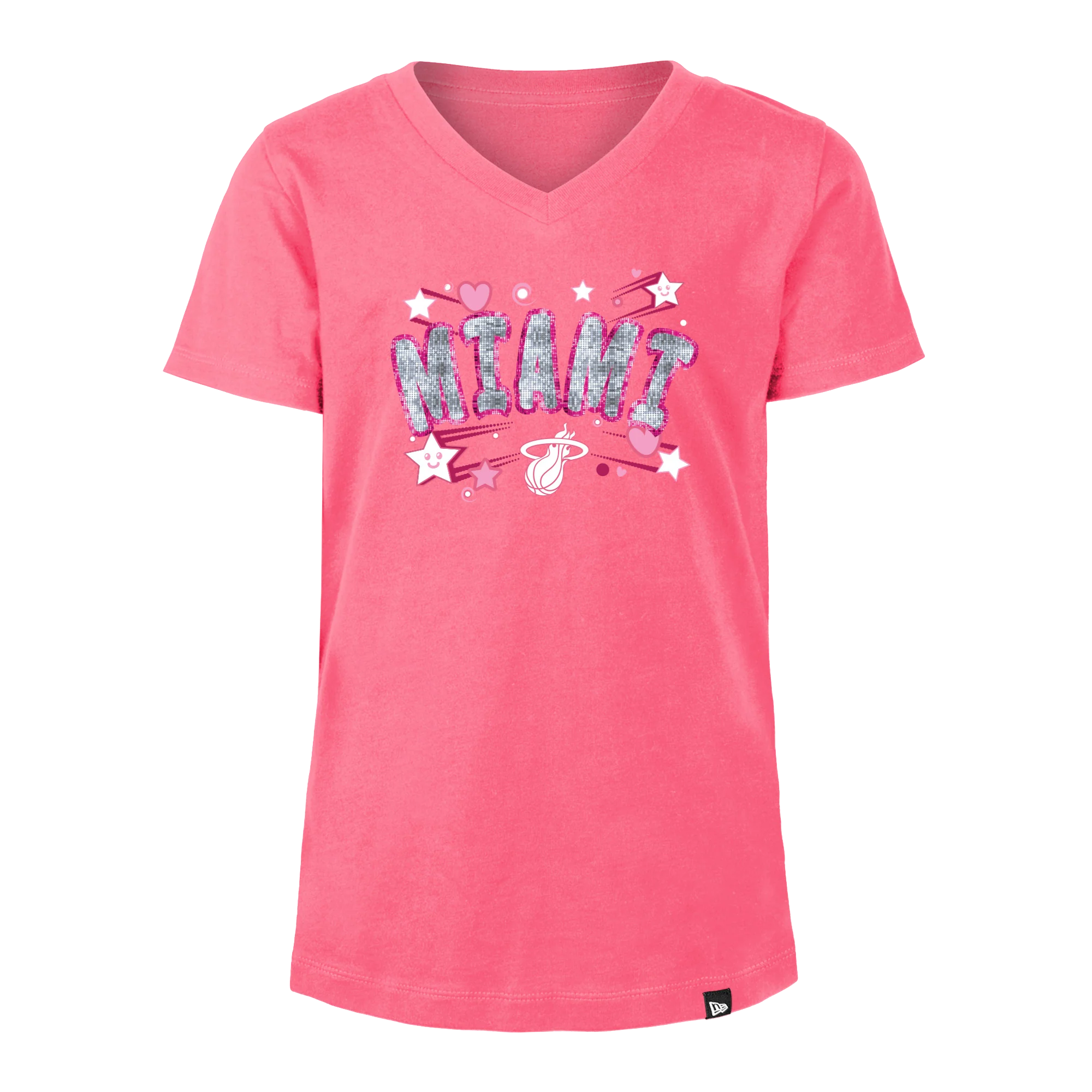 New Era Miami HEAT Sequins Girls Tee - Image 2
