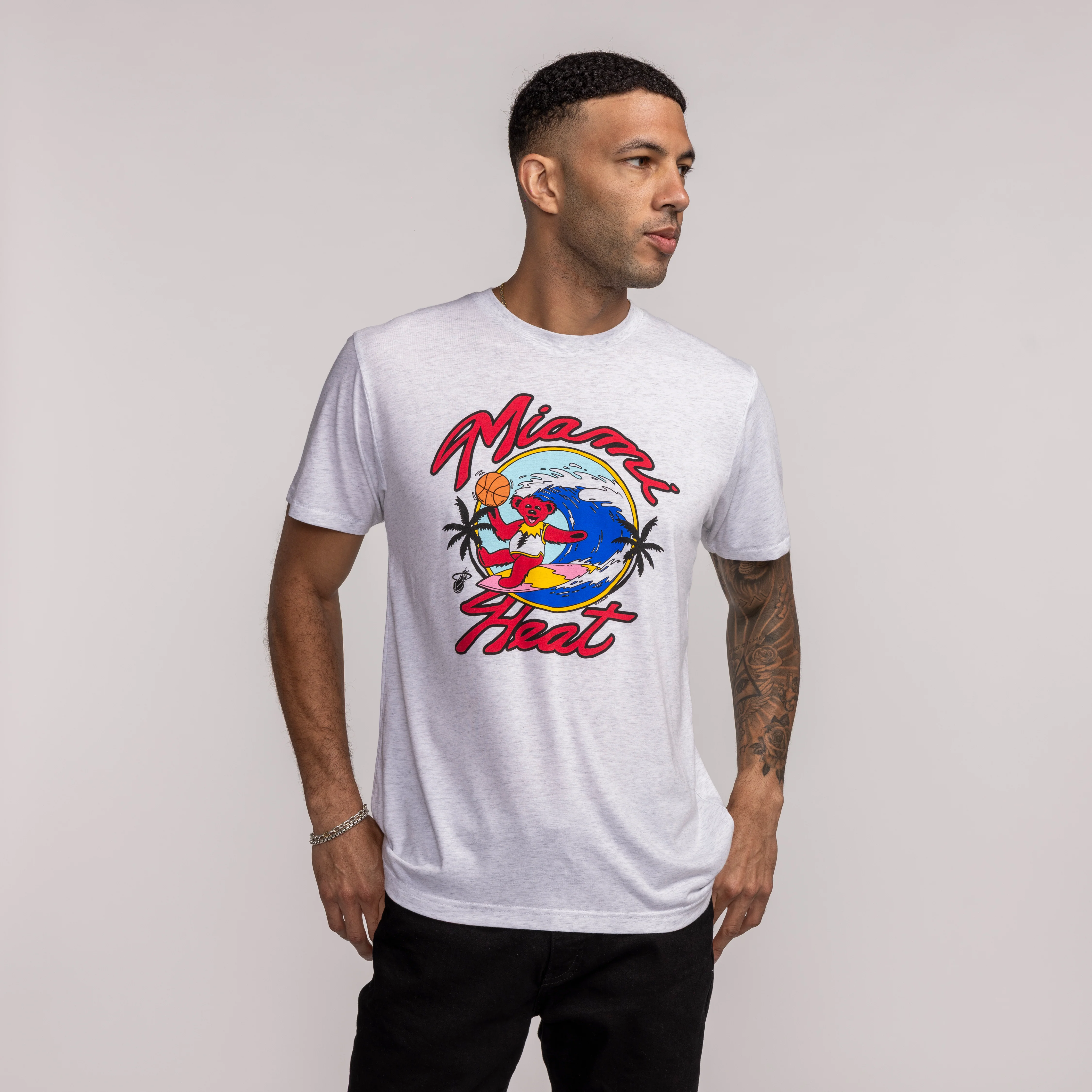 Homage Miami HEAT Greatful Dead White Tee
