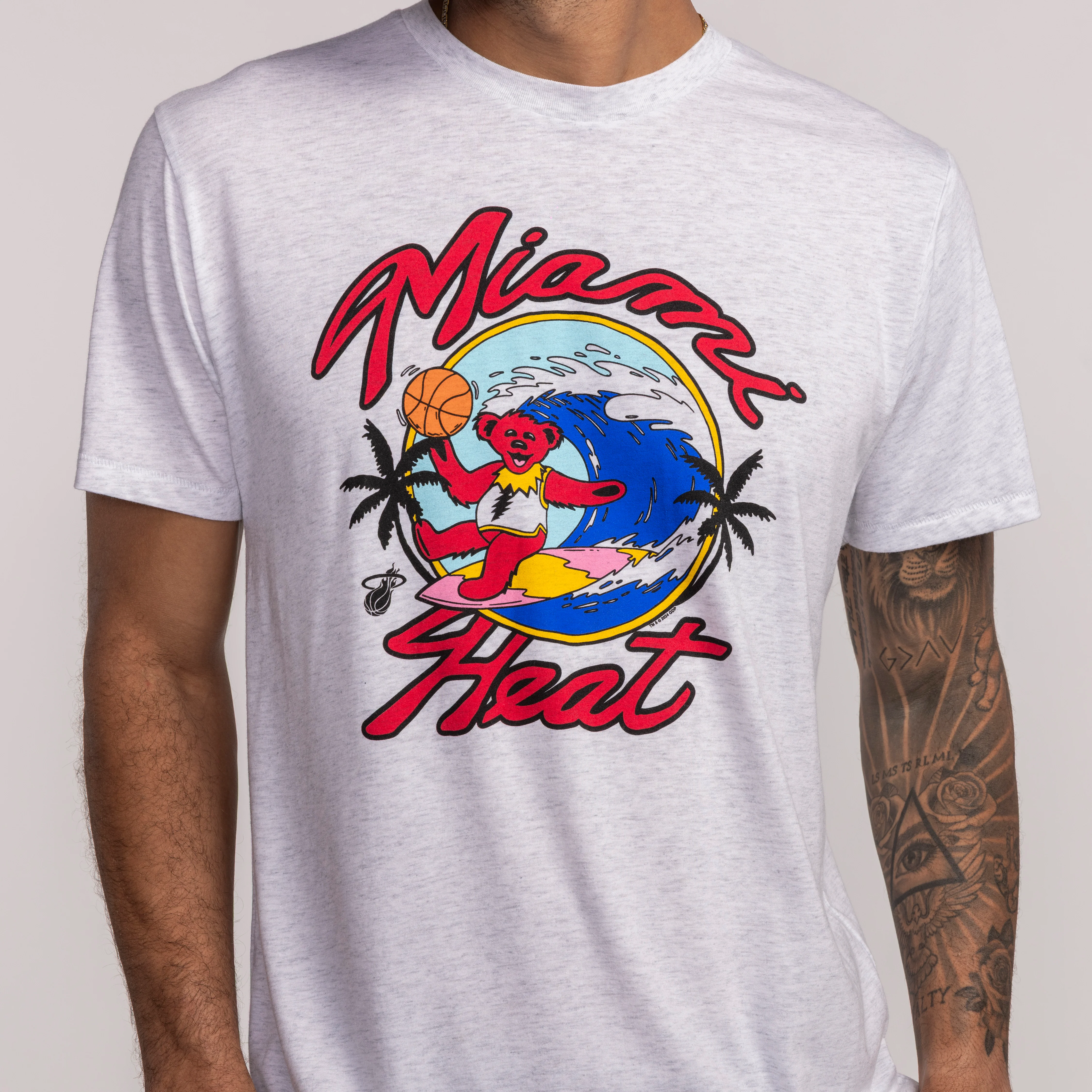 Homage Miami HEAT Greatful Dead White Tee - Image 2