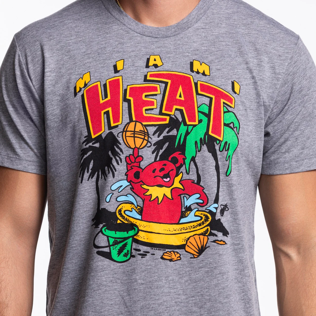 Homage Miami HEAT Grateful Dead Bear Tee - Image 2