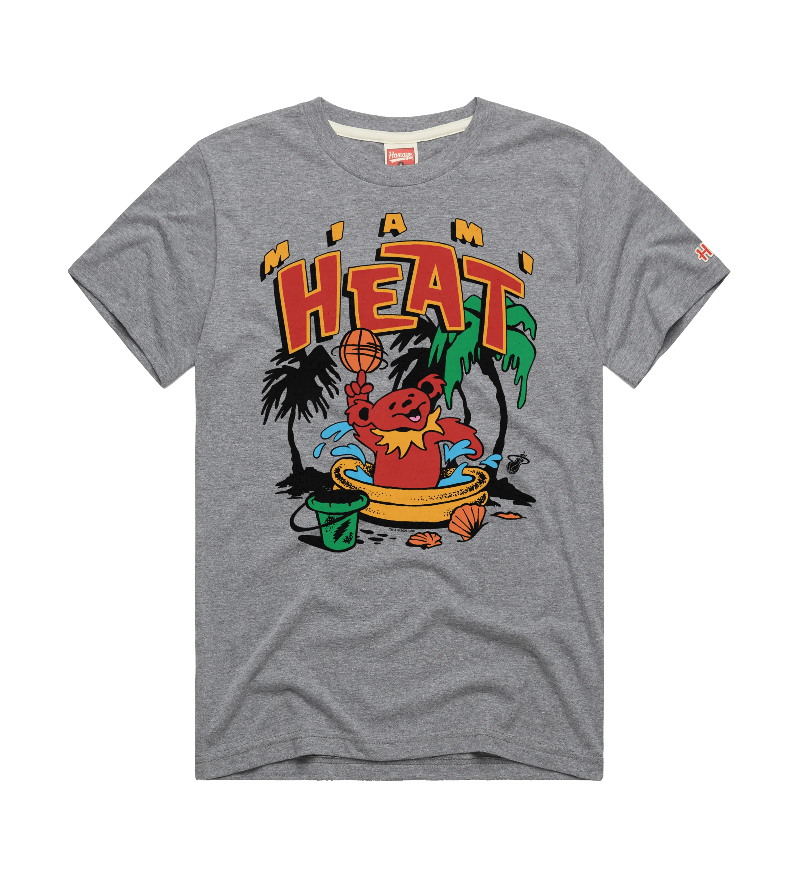 Homage Miami HEAT Grateful Dead Bear Tee - Image 4