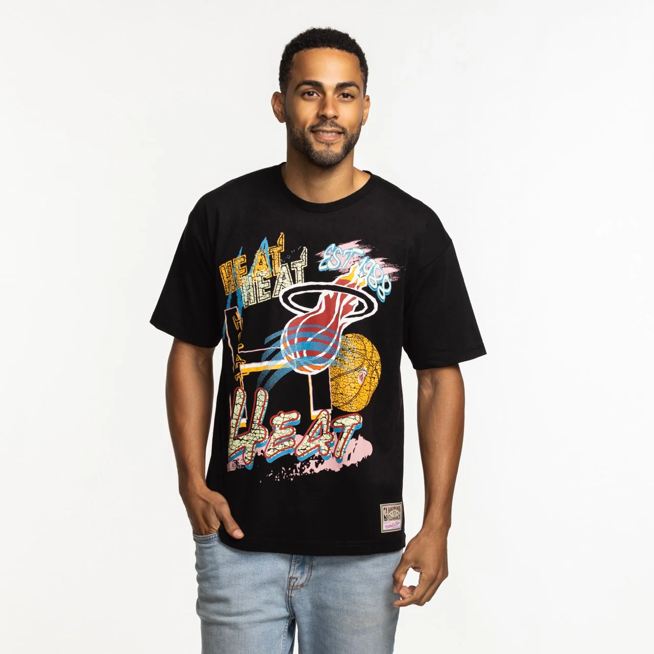 Mitchell & Ness Miami HEAT Mixed Up Tee - Image 4