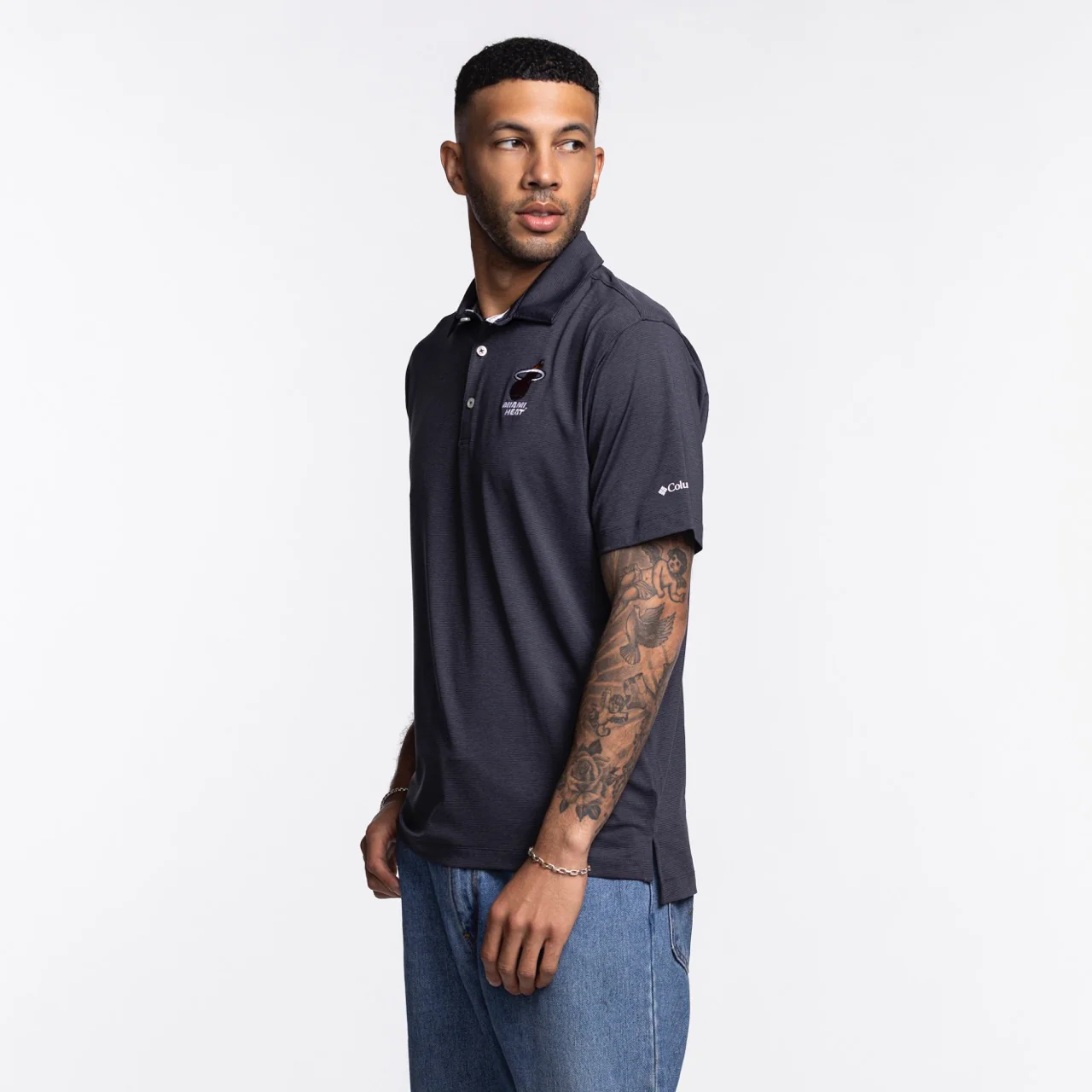 Columbia Miami HEAT Logo Grey Polo - Image 2
