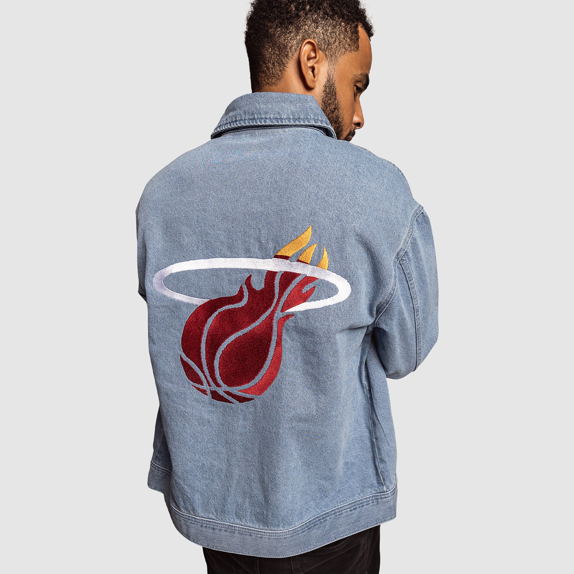 Court Culture x The Wild Collective Miami HEAT Denim Jacket - Image 4