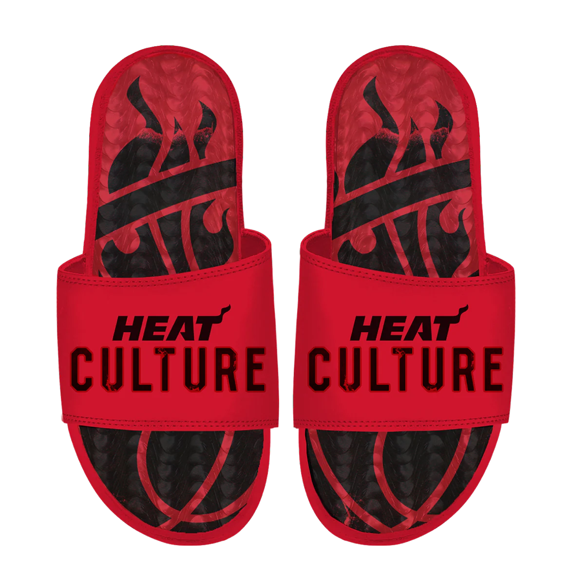 ISlide HEAT Culture: Blood Red Wordmark Gel Sandals