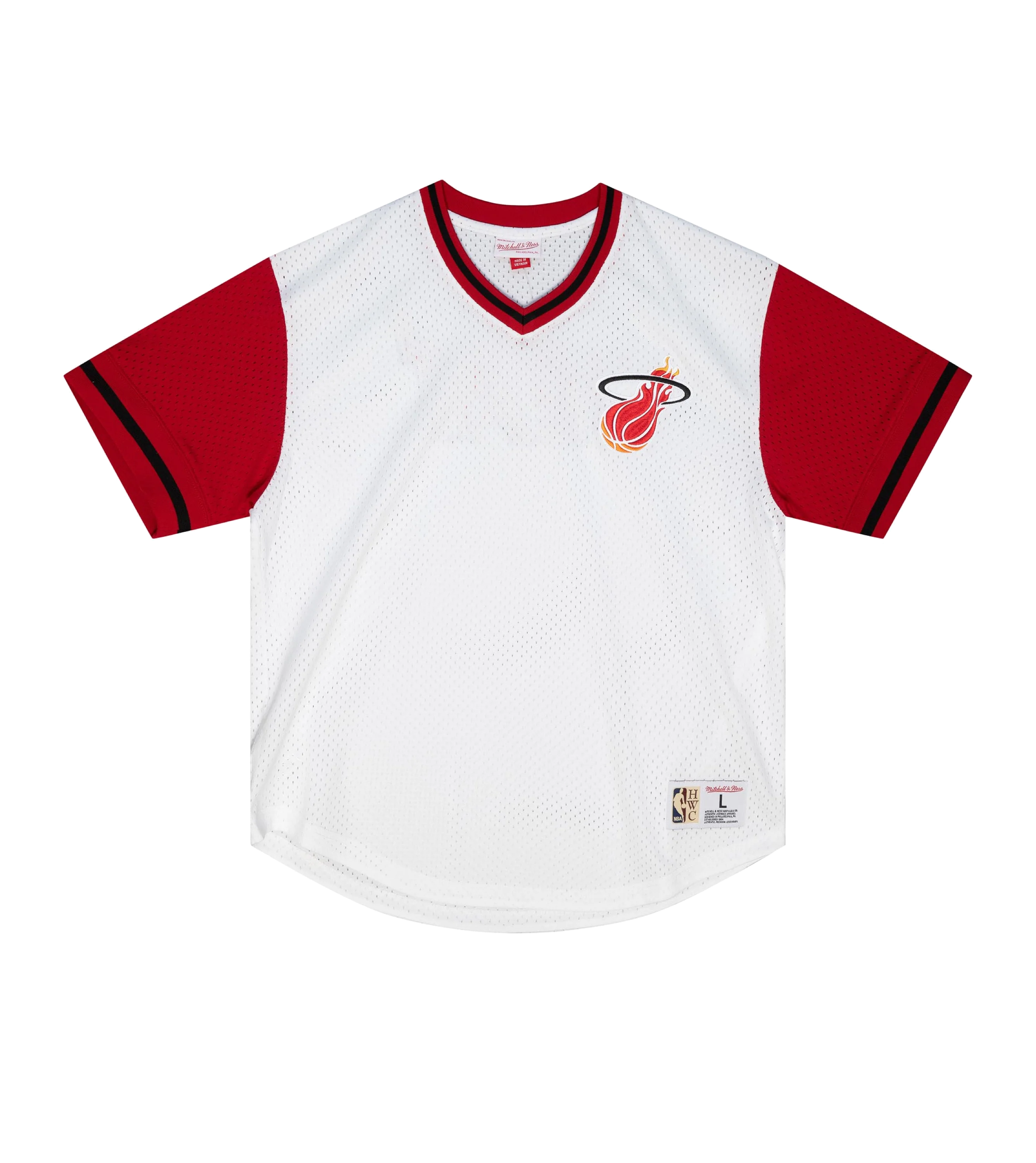 Mitchell and Ness Miami HEAT Mesh V-Neck - Image 5