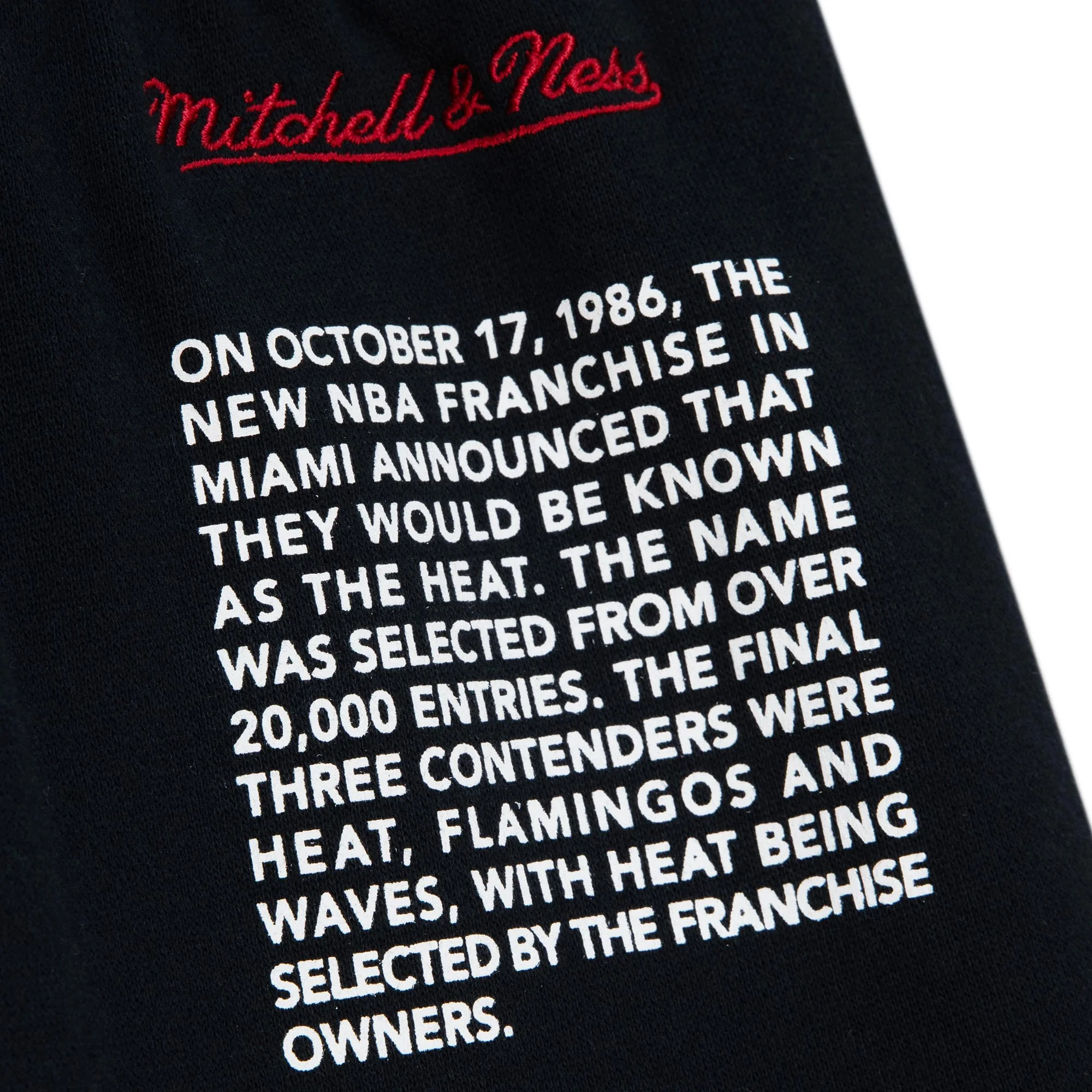 Mitchell and Ness Miami HEAT Origins Fleece Shorts - Image 4