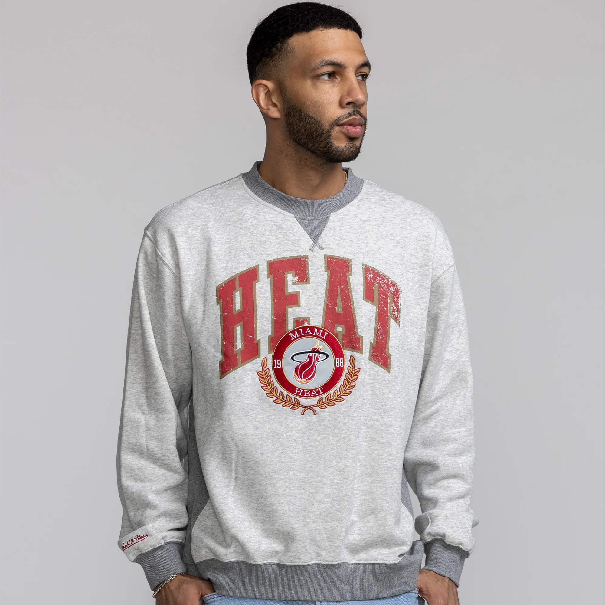 Mitchell & Ness Miami HEAT Premium Fleece Crewneck - Image 3