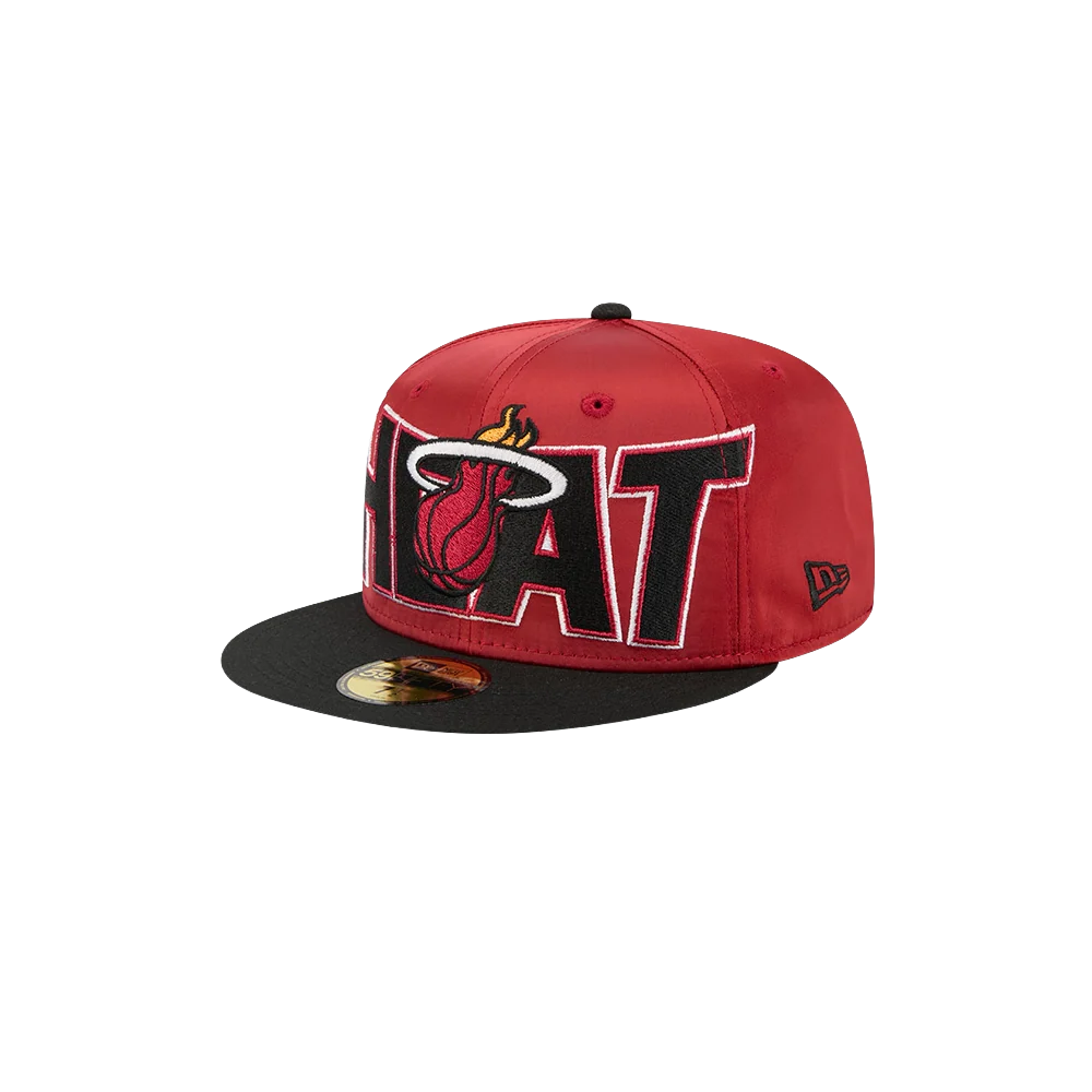 New Era Miami HEAT Red Satin Fitted Hat - Image 3