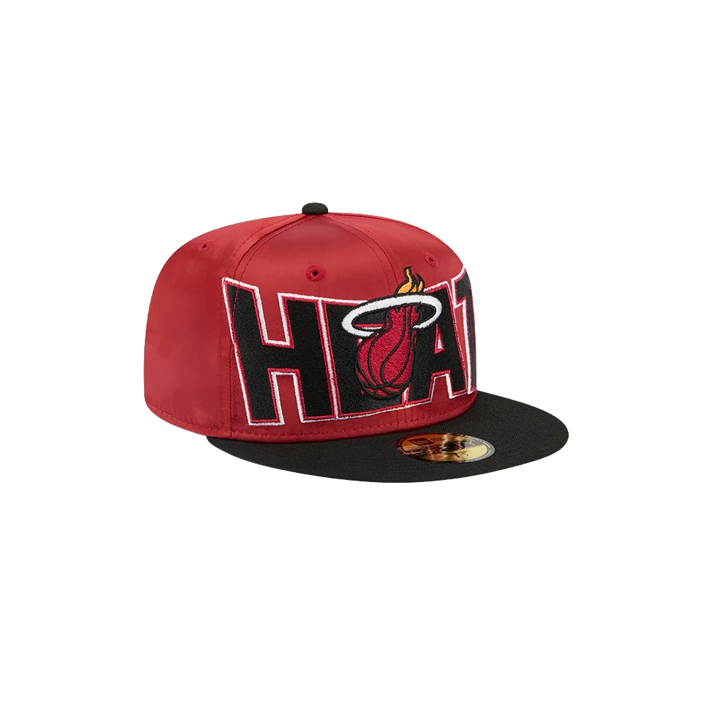 New Era Miami HEAT Red Satin Fitted Hat - Image 5