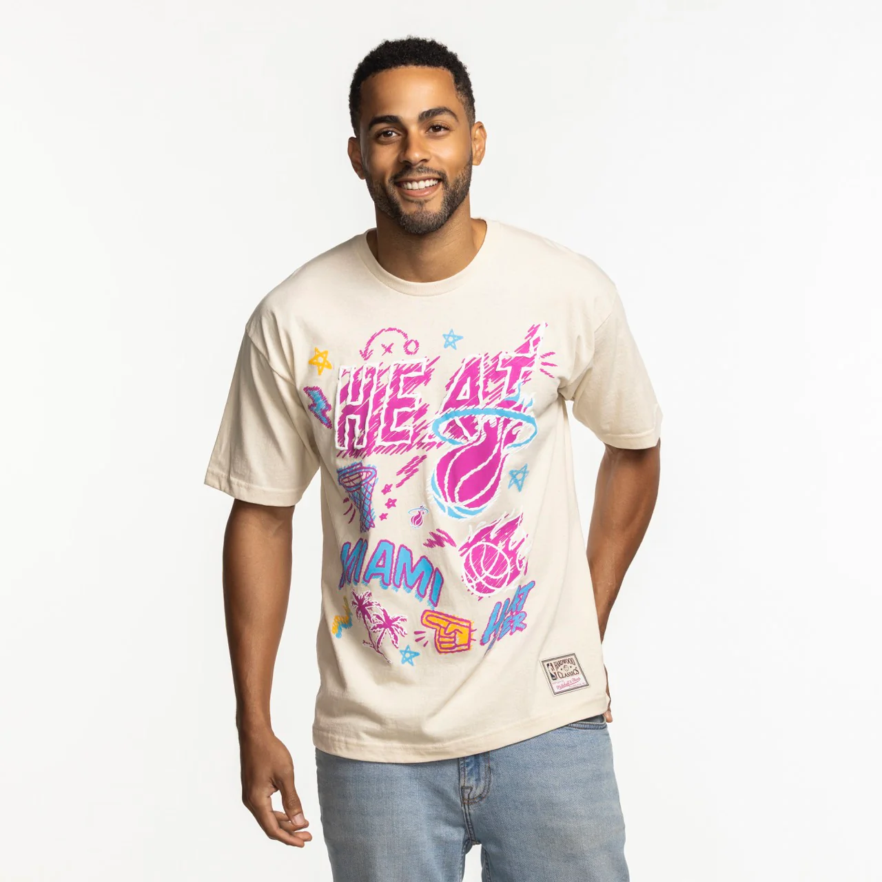 Mitchell & Ness Miami HEAT Sketched Out Tee