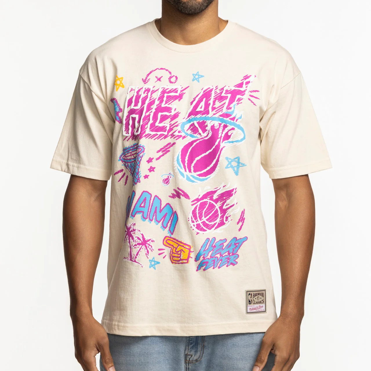 Mitchell & Ness Miami HEAT Sketched Out Tee - Image 2