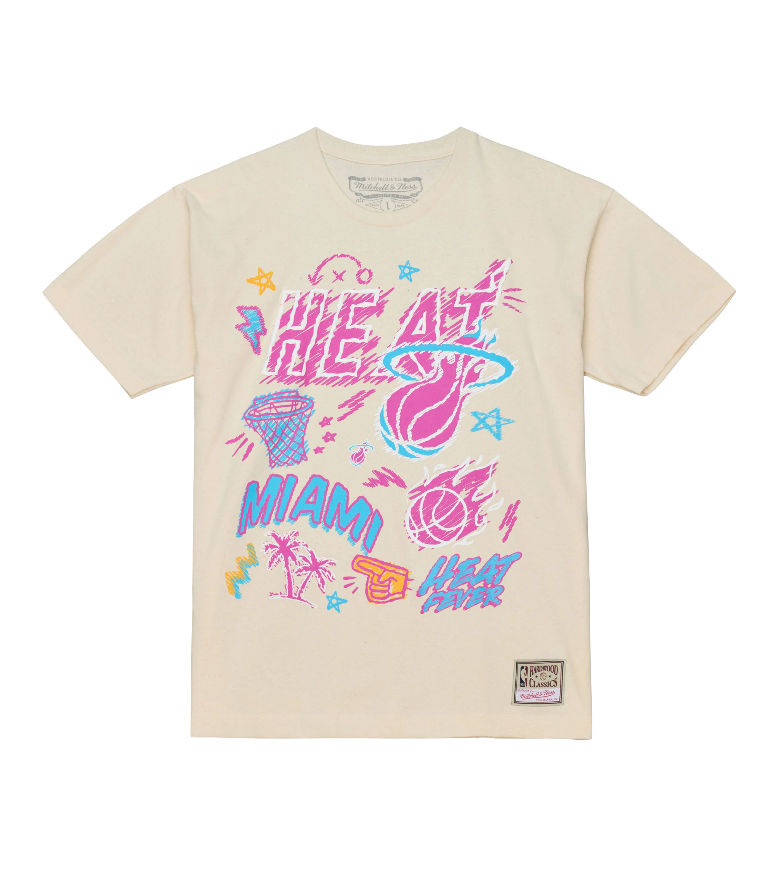 Mitchell & Ness Miami HEAT Sketched Out Tee - Image 4