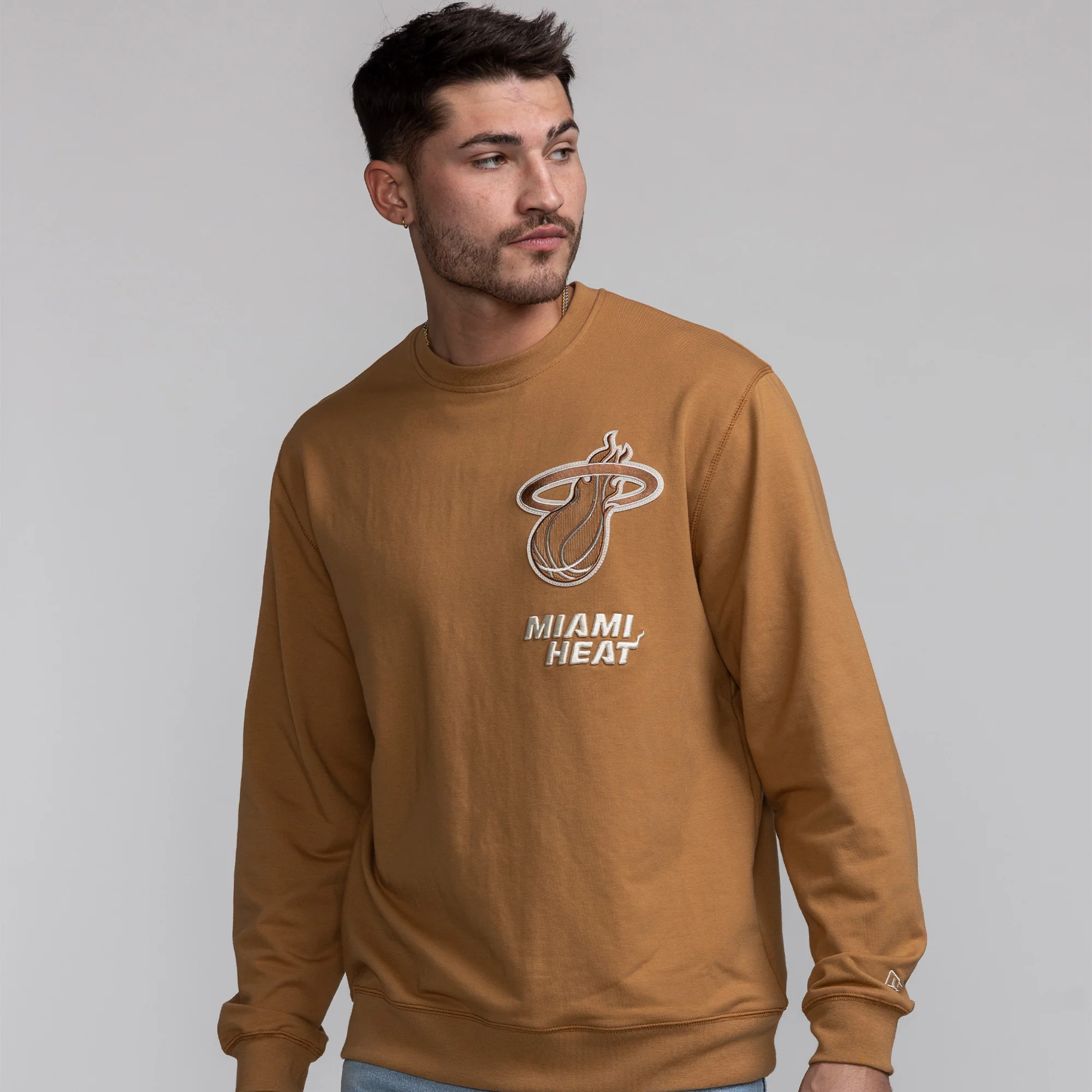 New Era Miami HEAT Tan Crewneck - Image 3