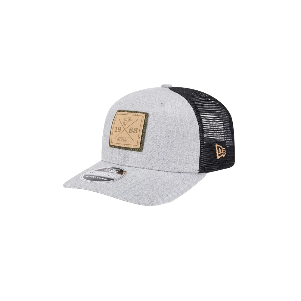 New Era Miami HEAT Heather Patch Trucker Snapback - Image 3