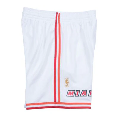 Mitchell & Ness Miami HEAT Swingman Shorts White - Image 4