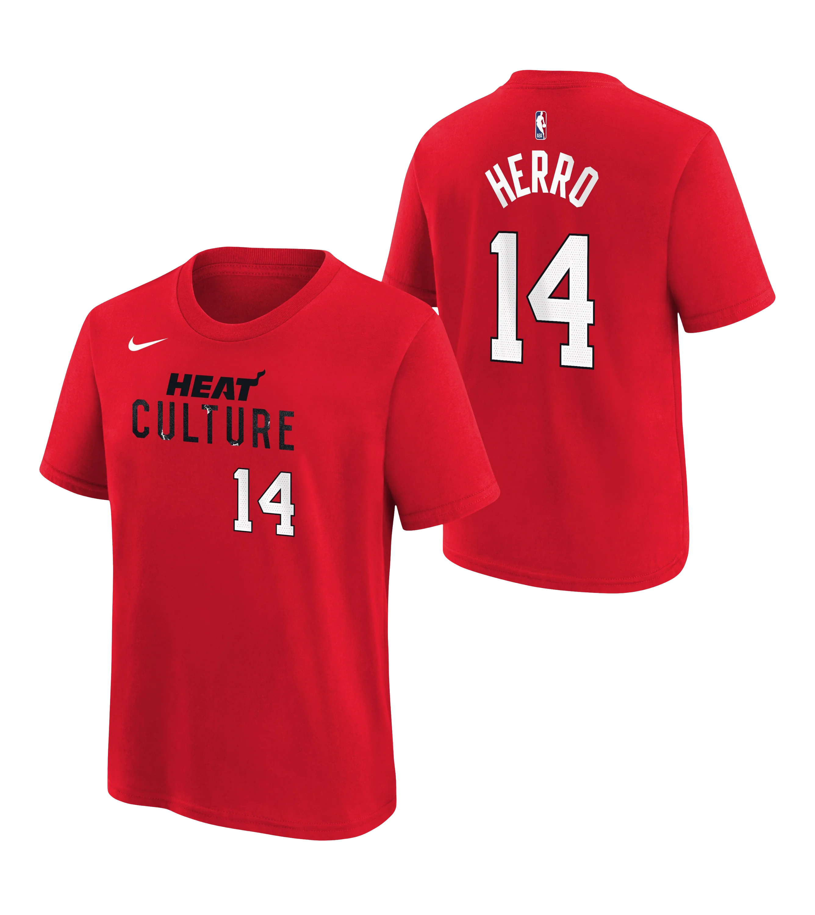 Tyler Herro Nike HEAT Culture: Blood Red Name & Number Kids Tee - Image 3
