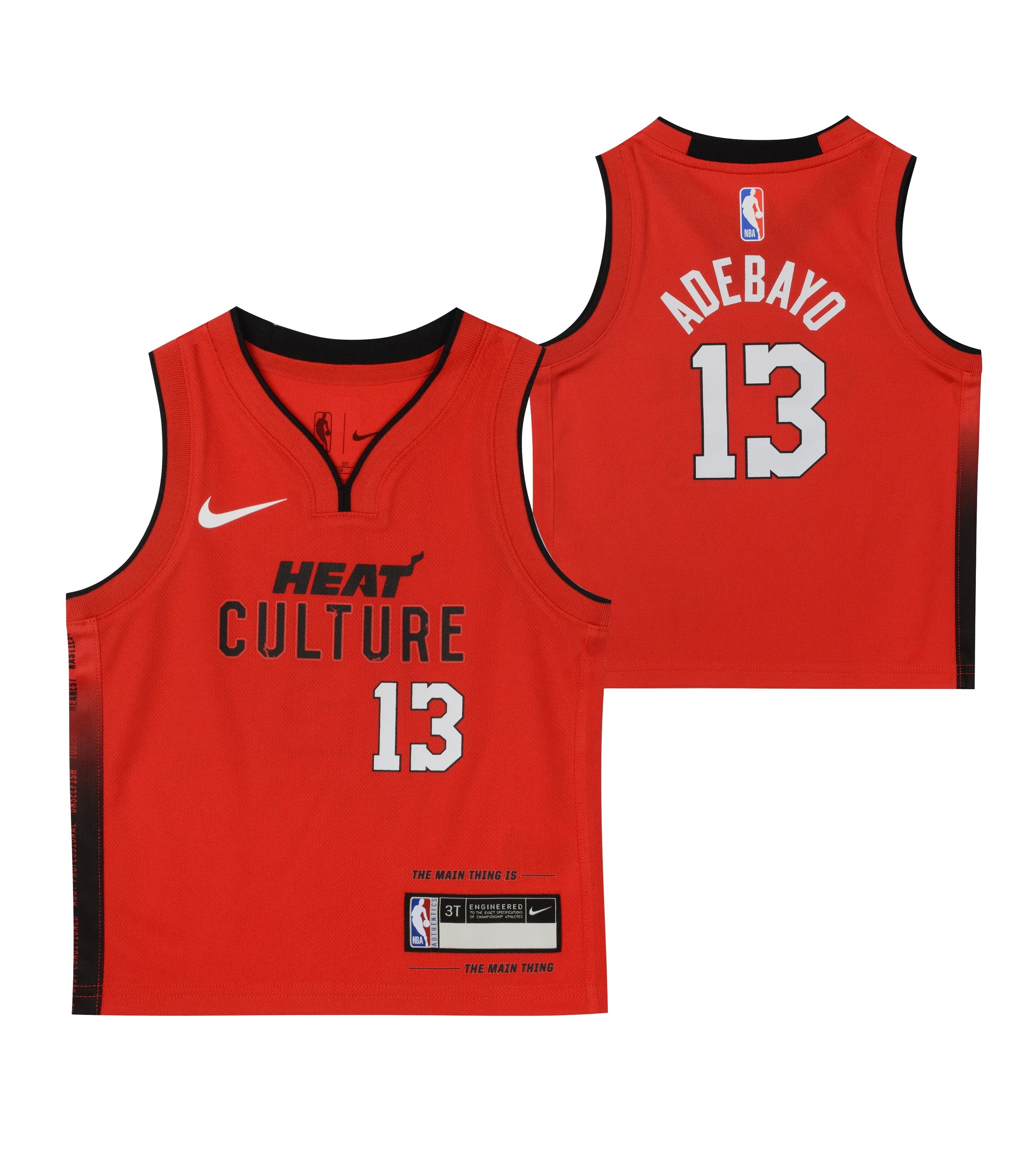 Bam Adebayo Nike HEAT Culture: Blood Red Kids Replica Jersey - Image 3