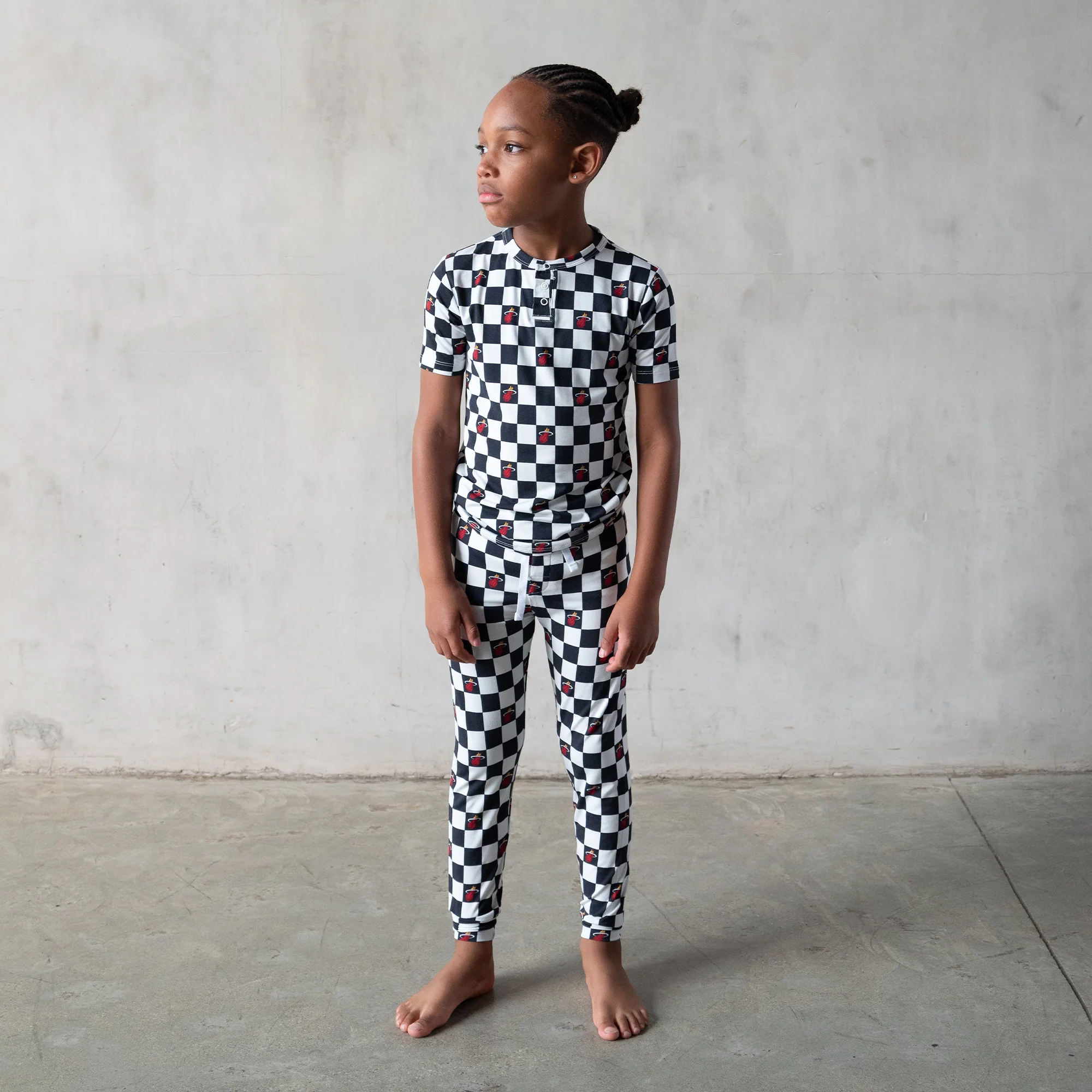Court Culture X Everyday Leisure Checkerboard Short Sleeve PJ Set - Image 4