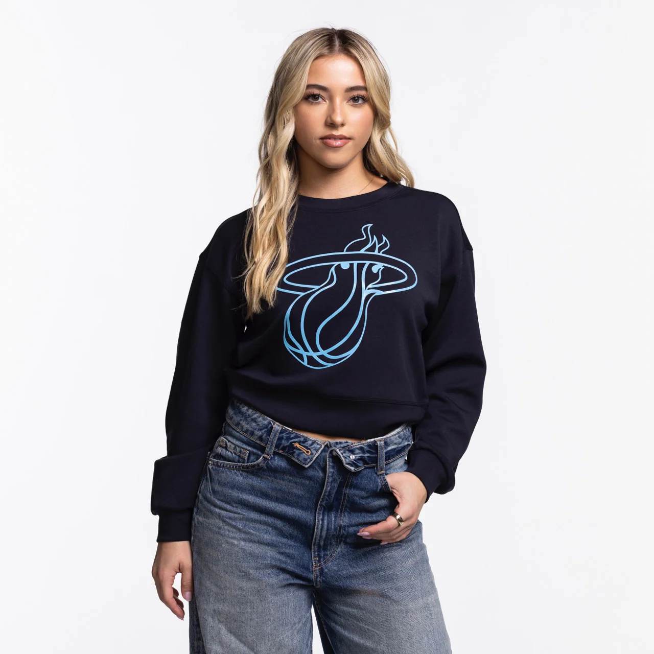 Concepts Sports Miami HEAT Original Vice Nights Cropped Women's Crewneck