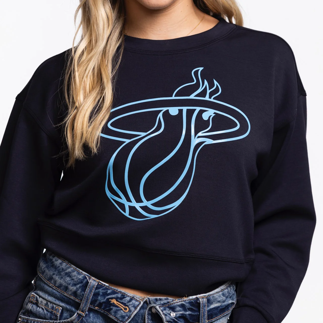 Concepts Sports Miami HEAT Original Vice Nights Cropped Women's Crewneck - Image 3