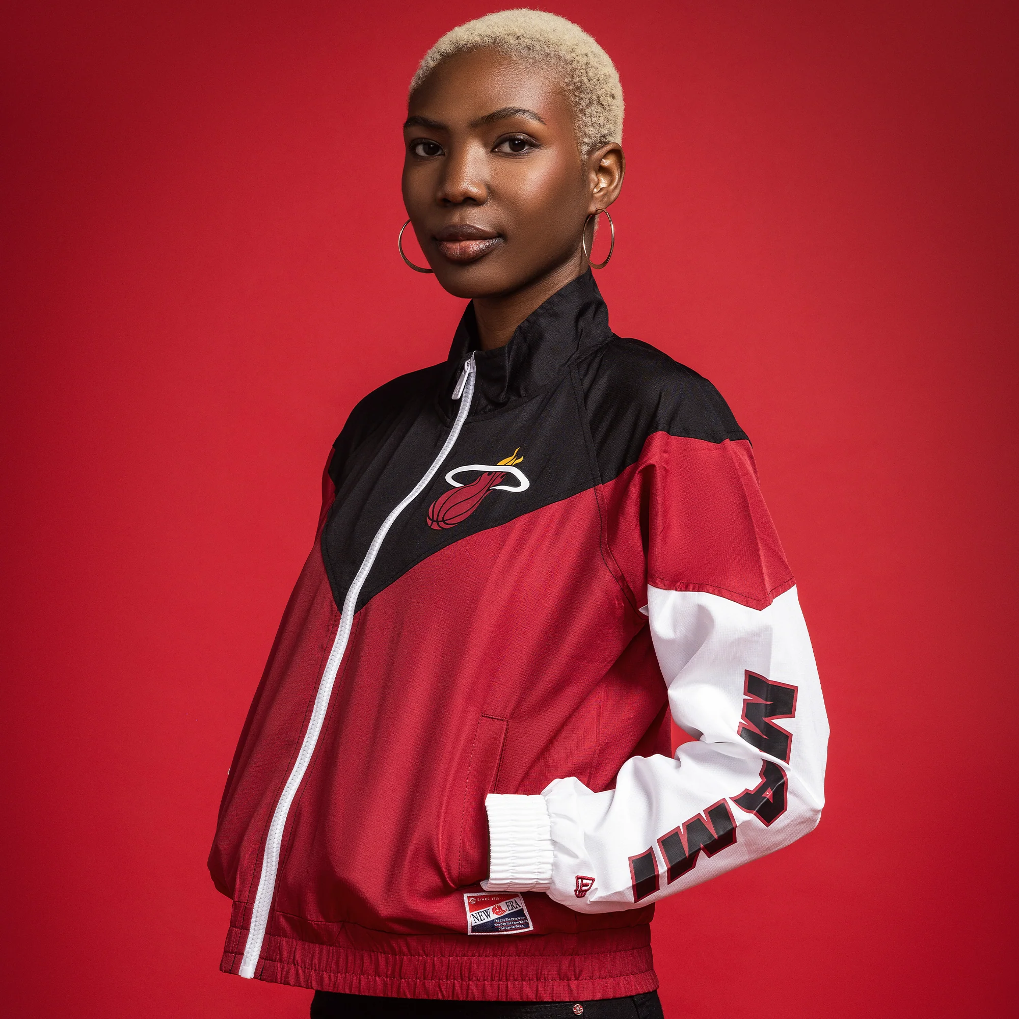 New Era Miami HEAT Full Zip Logo Women's Windbreaker - Image 2