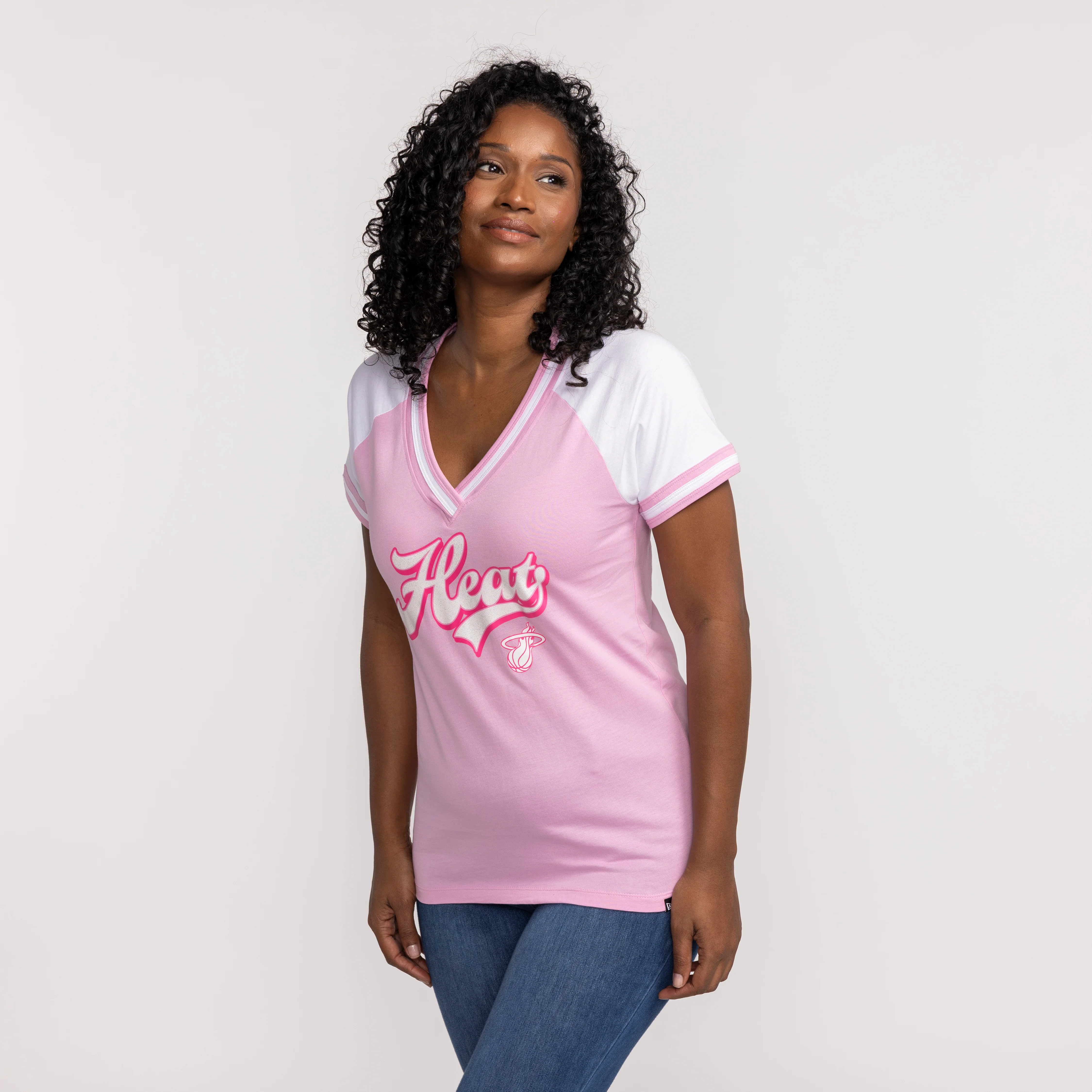 New Era Miami HEAT Pink Women's V-Neck Tee