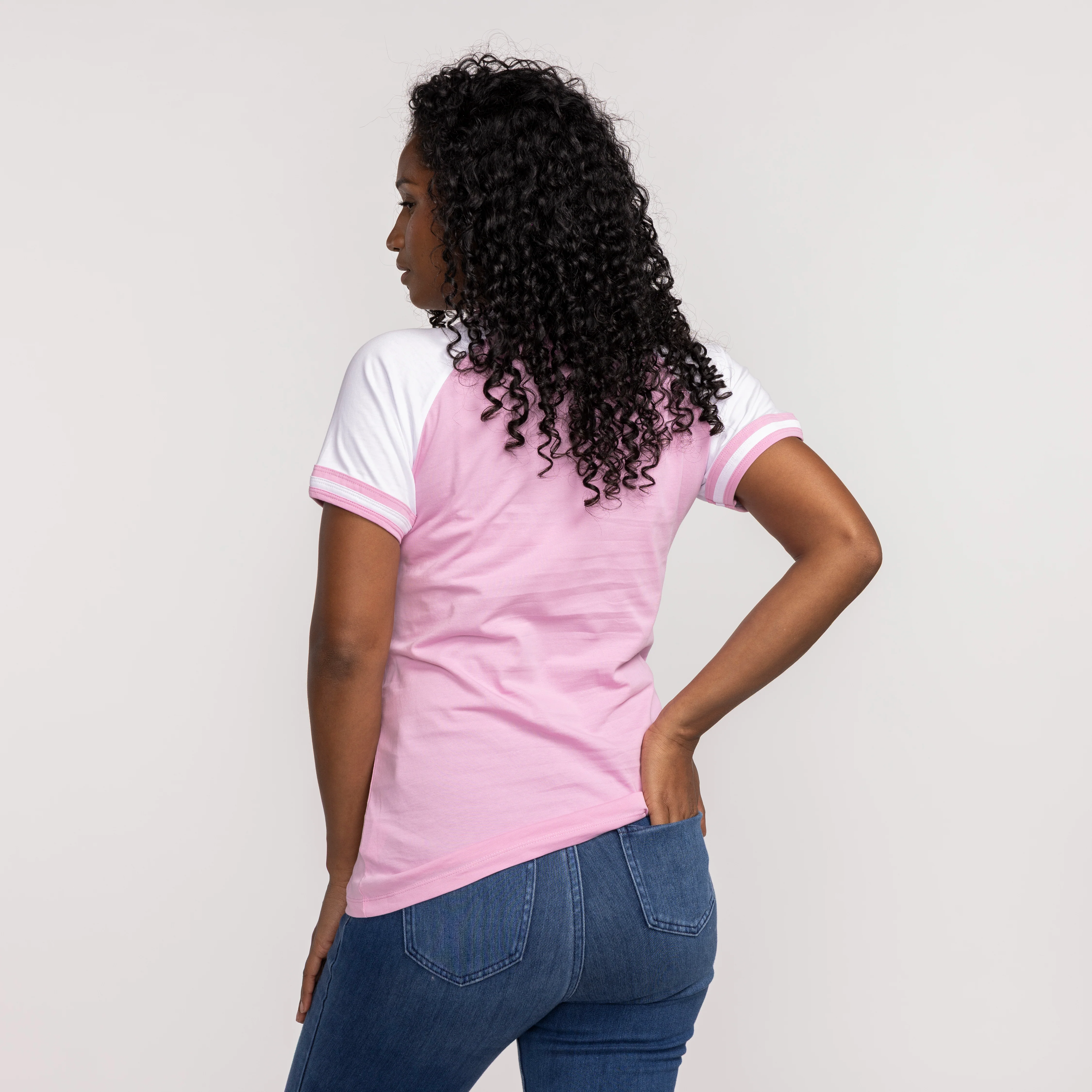 New Era Miami HEAT Pink Women's V-Neck Tee - Image 2