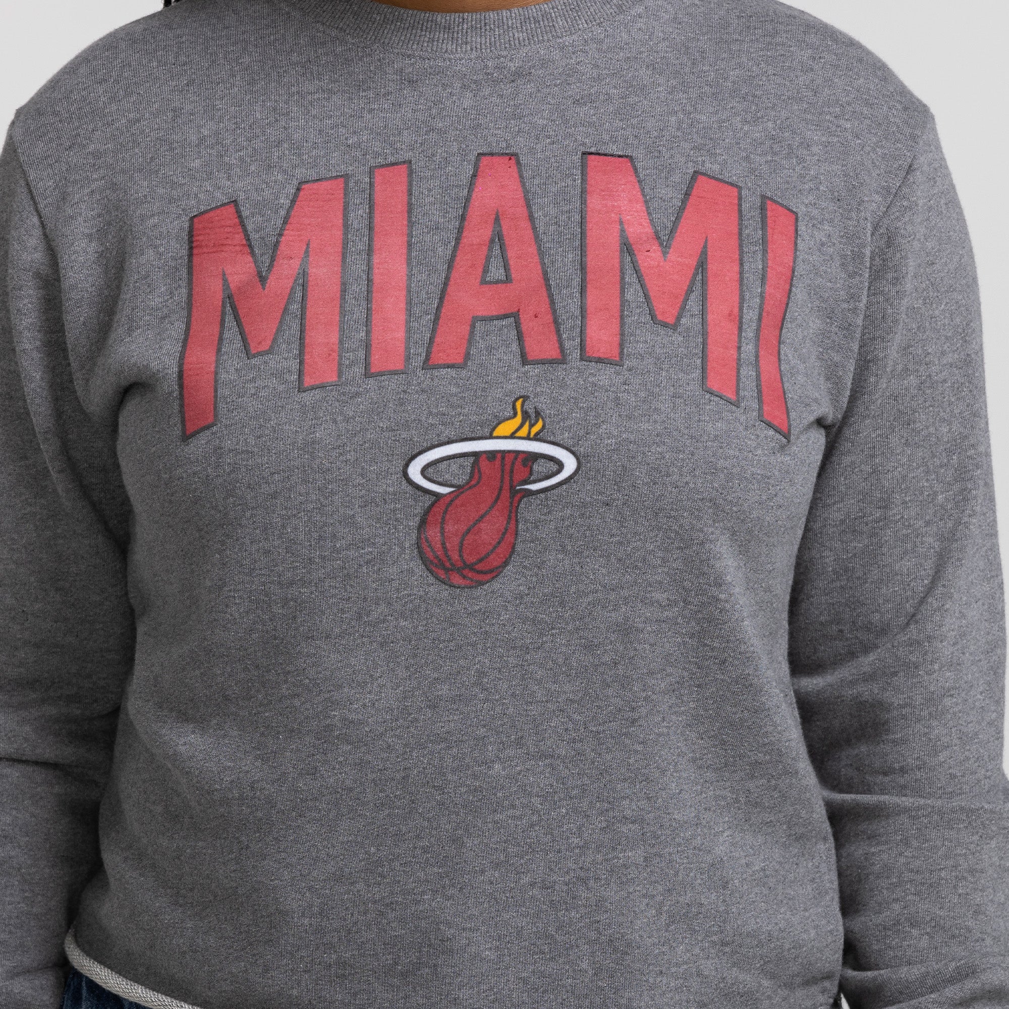 Sportiqe Miami HEAT Women's Grey Crewneck - Image 4
