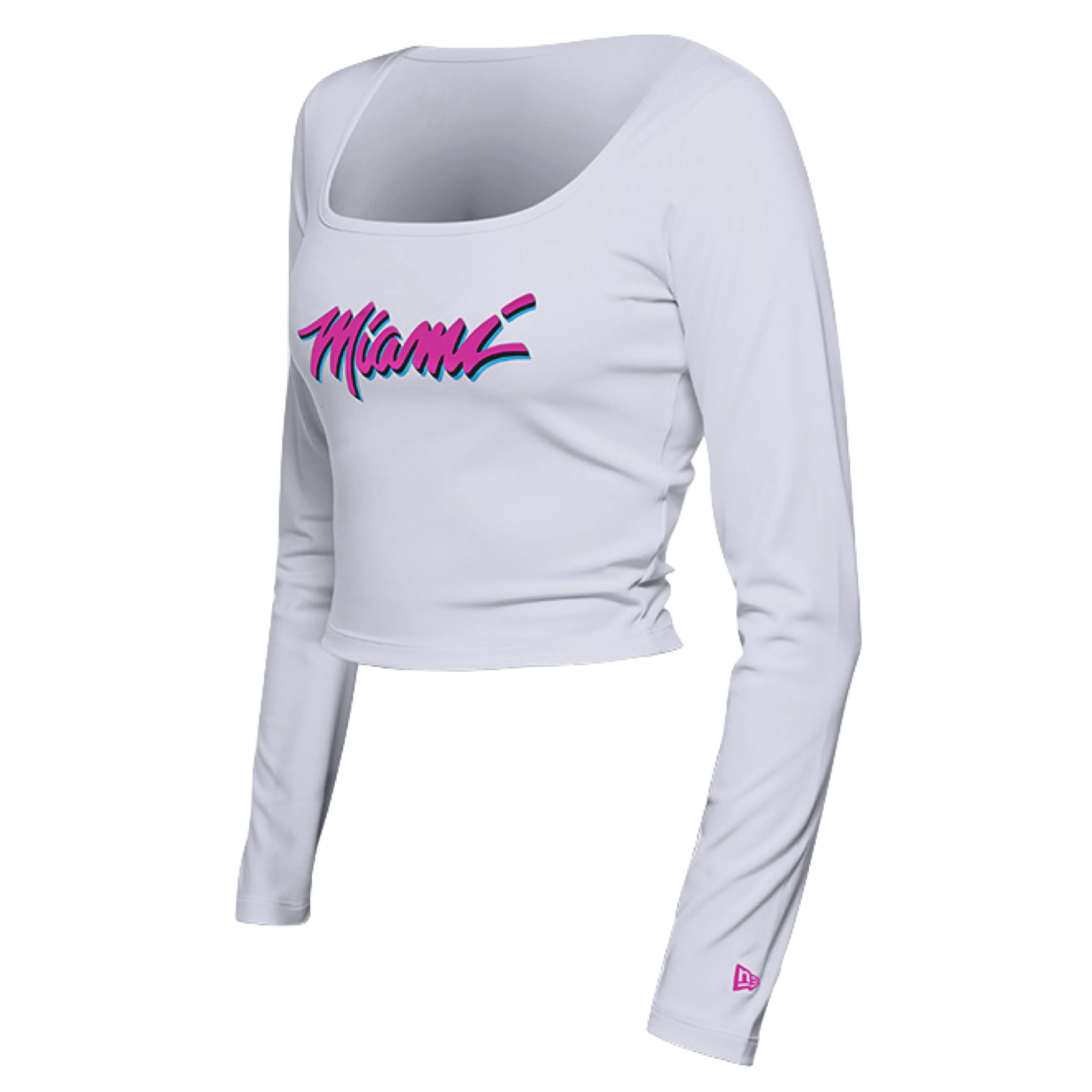 New Era Miami HEAT Original Vice Long Sleeve Cropped Tee - Image 5