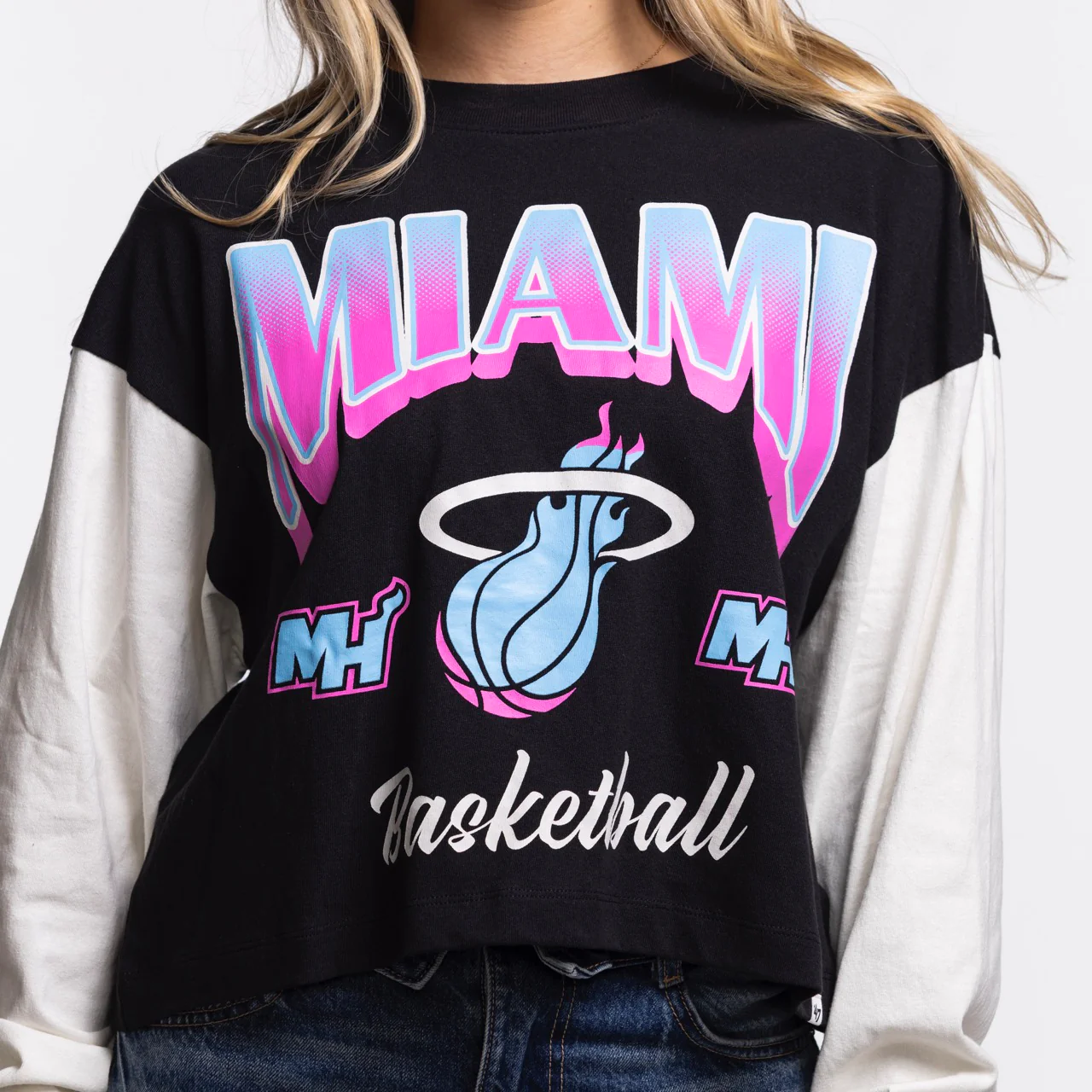 '47 Brand Miami HEAT Original Vice Nights Women's Crewneck - Image 3