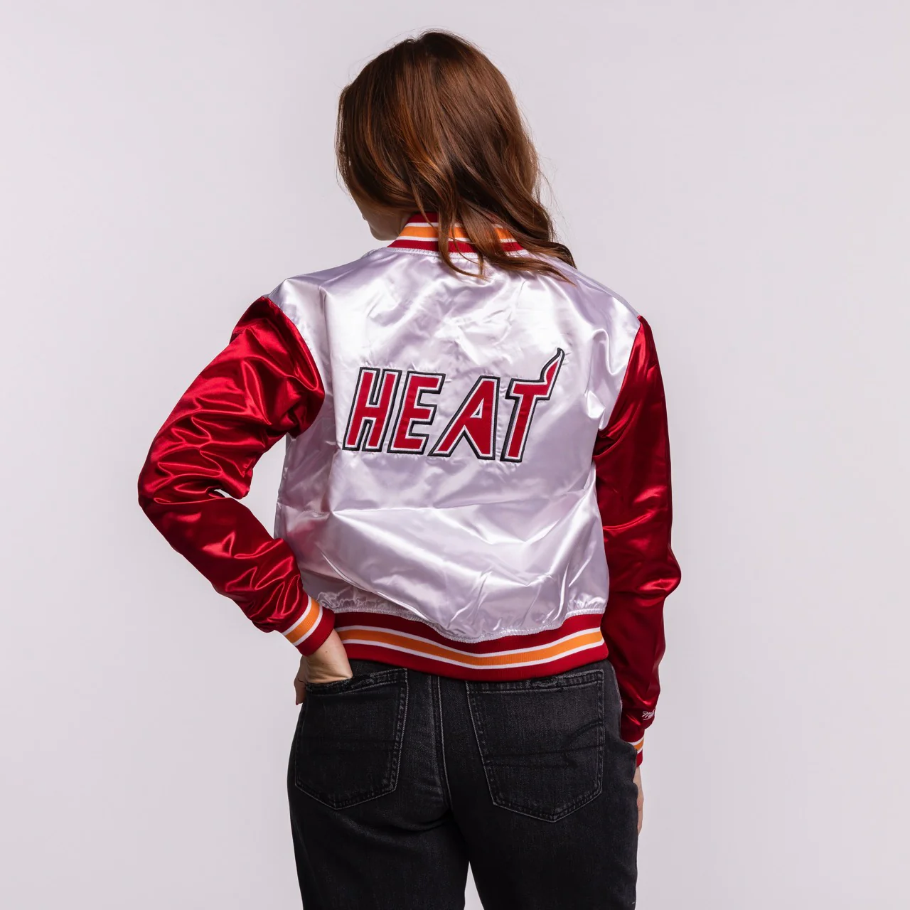 Mitchell & Ness Miami HEAT Women's Satin Jacket - Image 2
