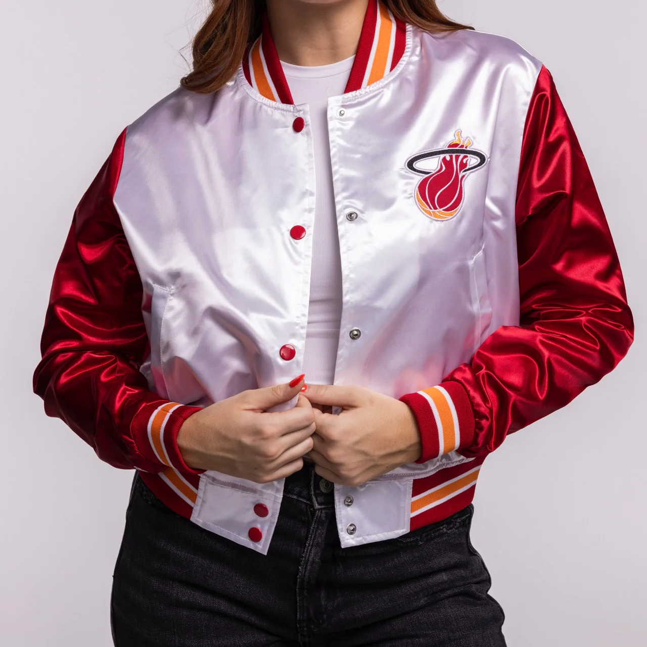 Mitchell & Ness Miami HEAT Women's Satin Jacket - Image 3