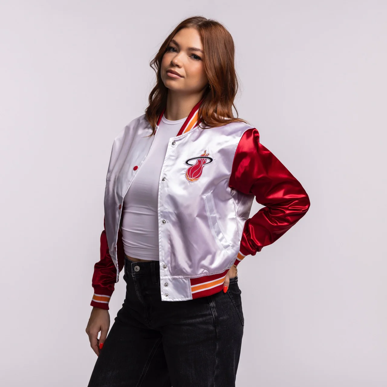 Mitchell & Ness Miami HEAT Women's Satin Jacket - Image 4