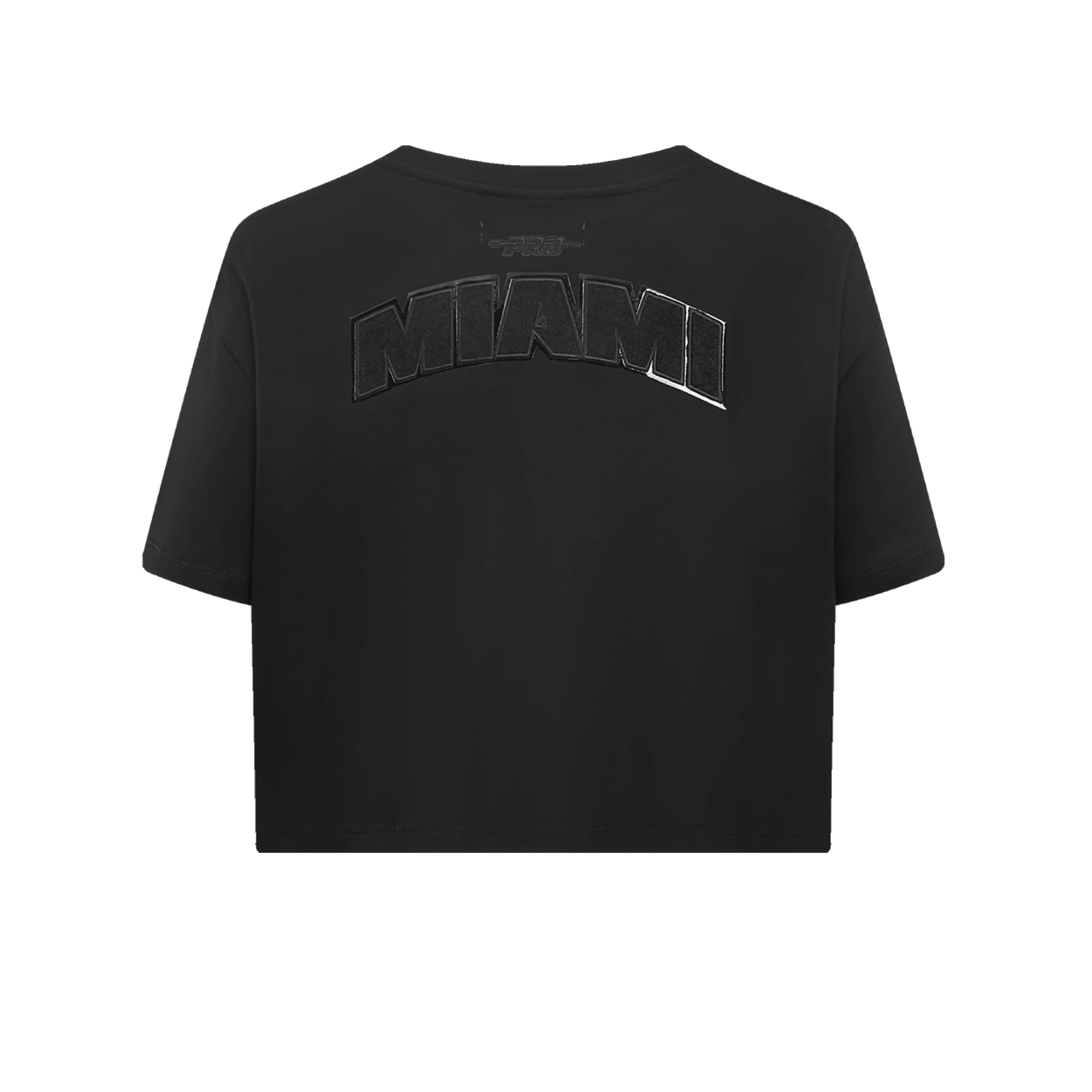 Pro Standard Miami HEAT Boxy Triple Black Women's Crop Tee - Image 2